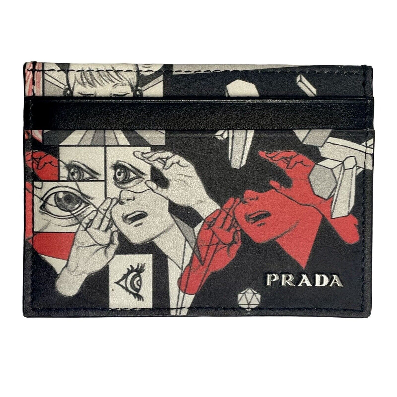 Prada Limited Edition James Jean Rabbit Card Case Slip Holder in