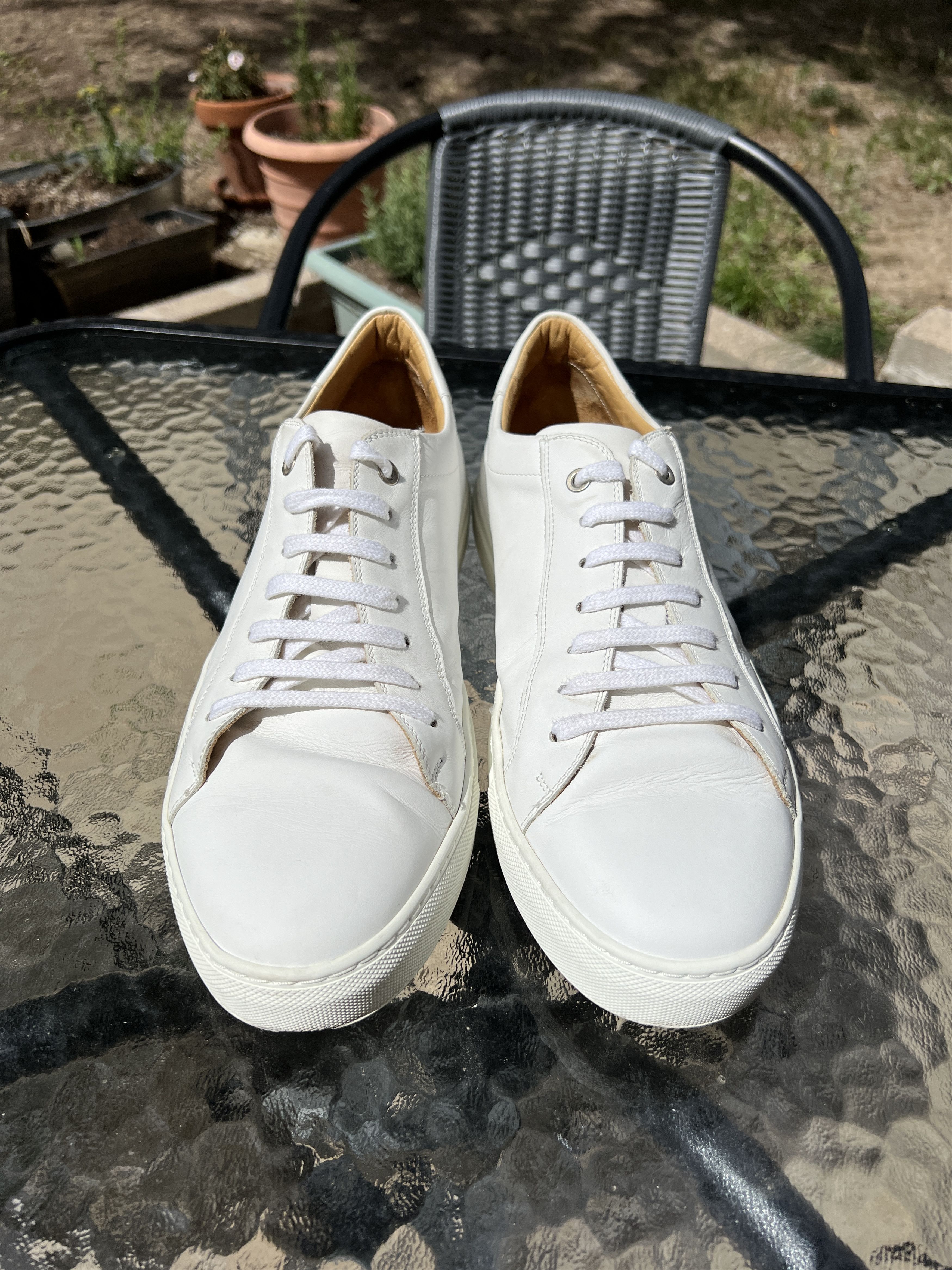 Calf Leather White Italian Leather Sneakers White Sneaker, Calf