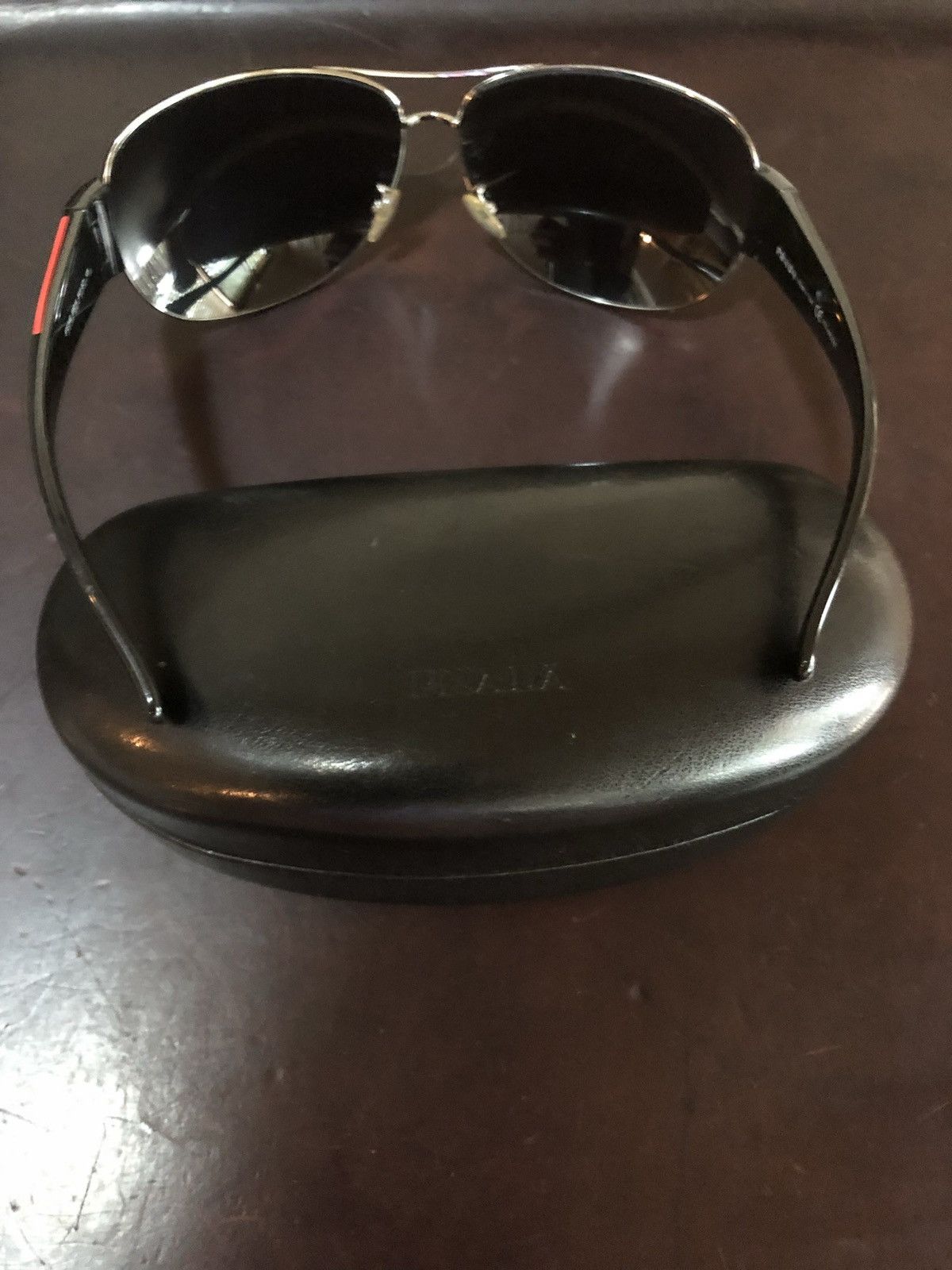 Prada « Dark indigo aviator PRADA Size ONE SIZE - 3 Thumbnail