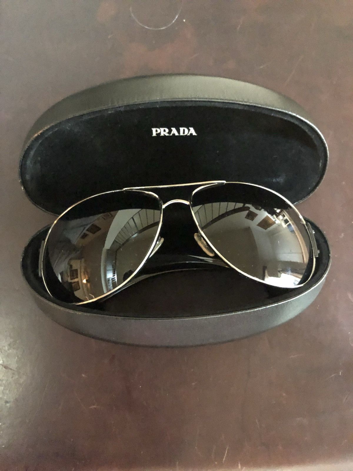 Prada « Dark indigo aviator PRADA Size ONE SIZE - 1 Thumbnail