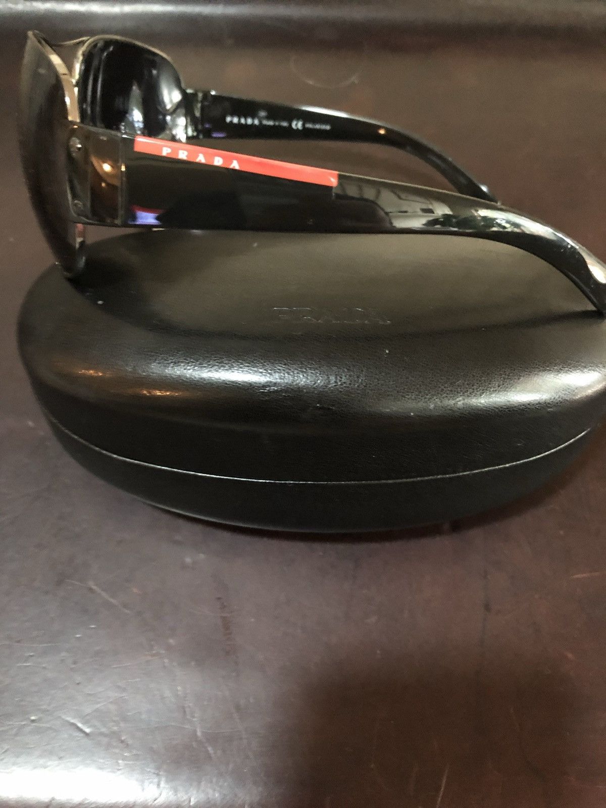 Prada « Dark indigo aviator PRADA Size ONE SIZE - 5 Thumbnail