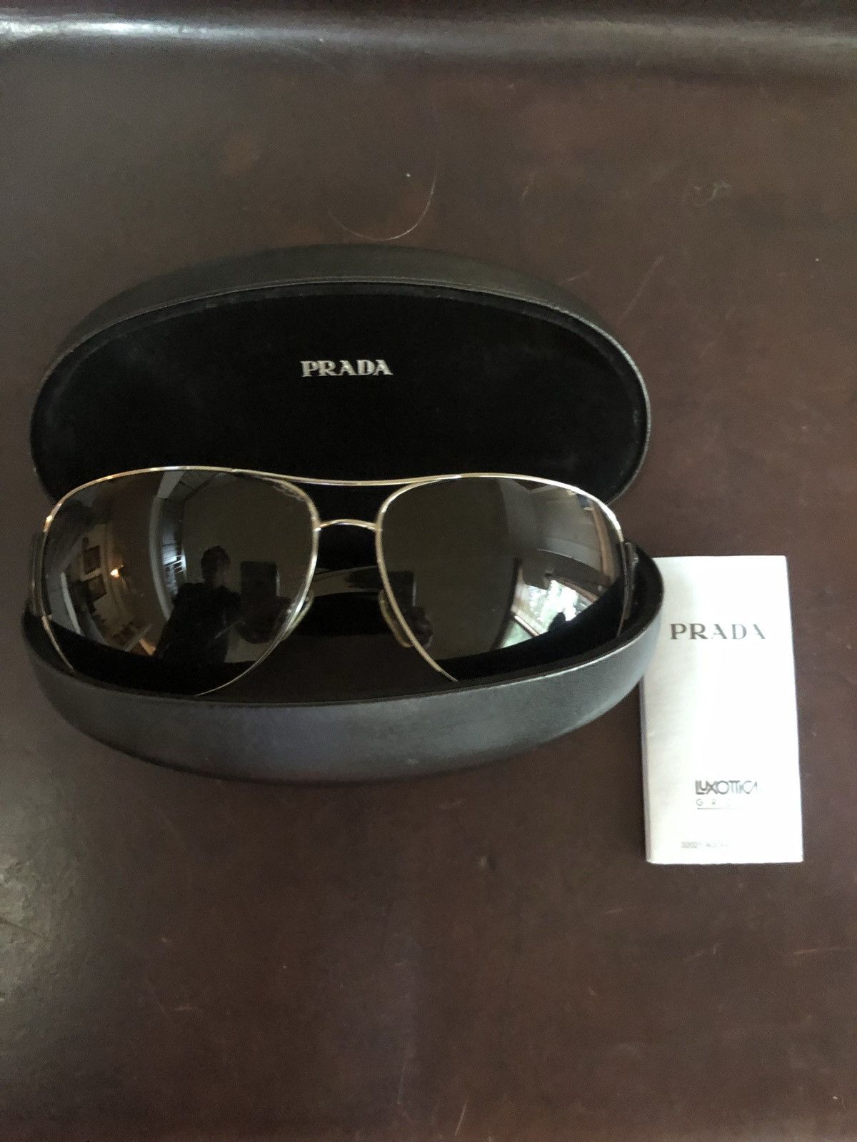 Prada « Dark indigo aviator PRADA Size ONE SIZE - 6 Thumbnail