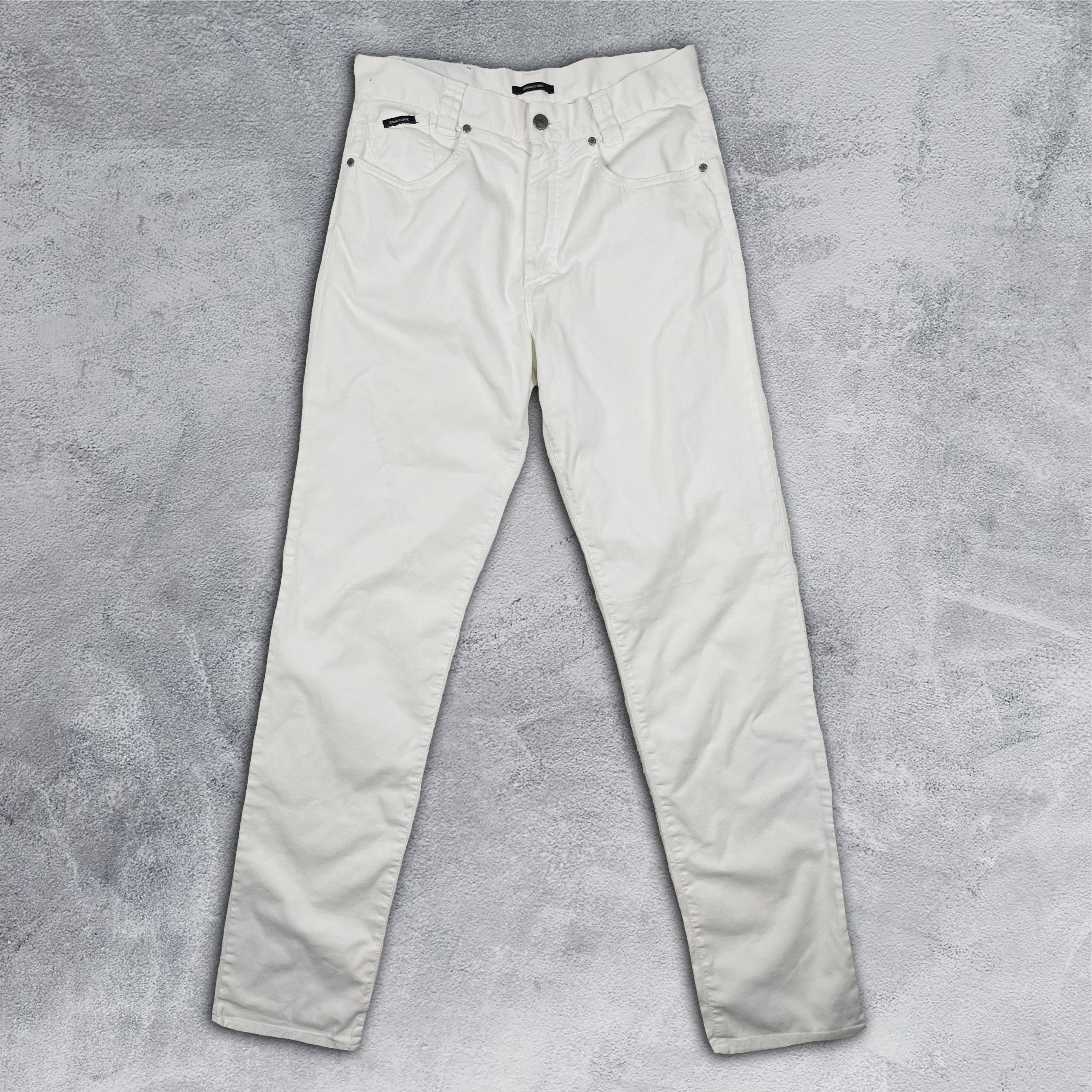 Versace × Versace Jeans Couture × Vintage Versace White Vintage Casual Pants Size US 32 / EU 48 - 2 Thumbnail