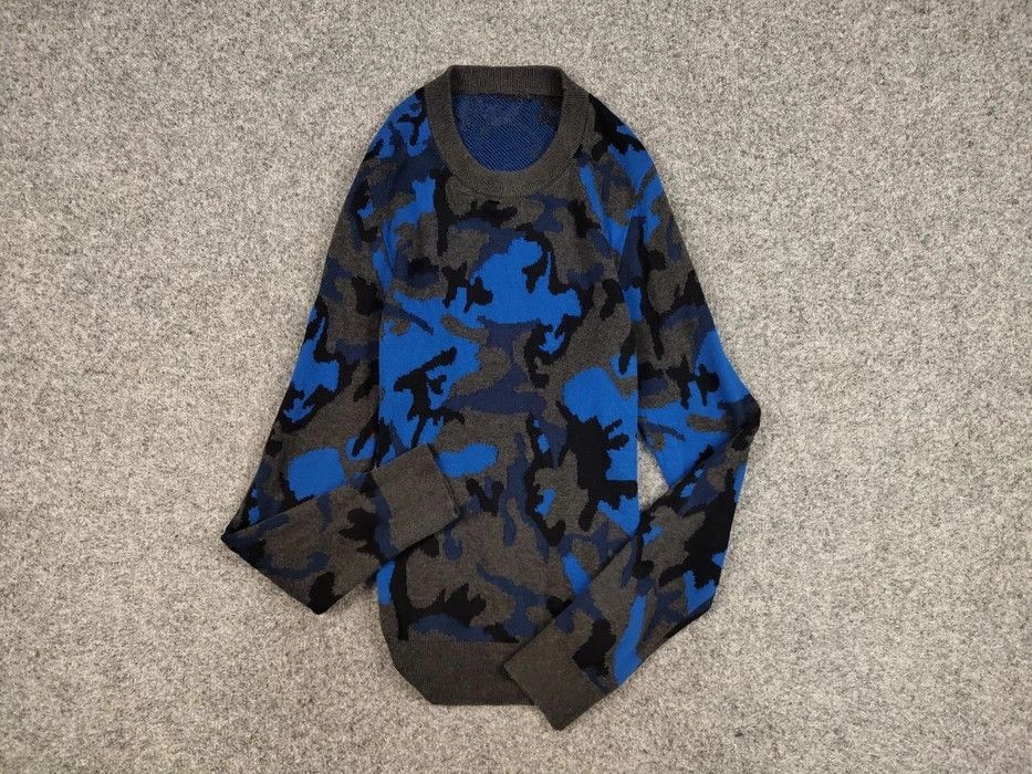 Sandro Sandro Blue Camo Wool pull Knitwear & Sweatshirts Size US S / EU 44-46 / 1 - 5 Thumbnail