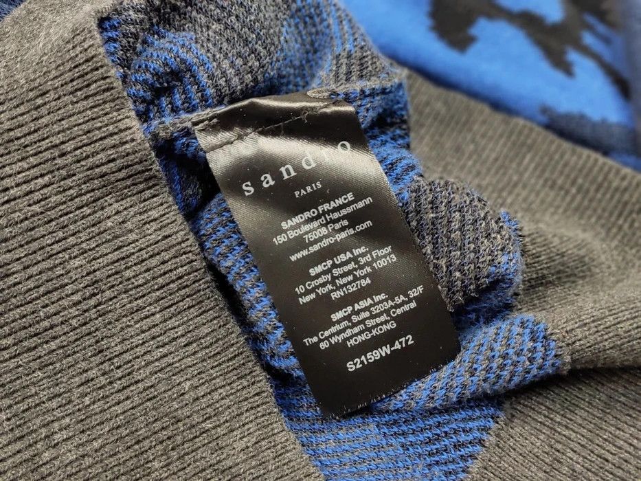 Sandro Sandro Blue Camo Wool pull Knitwear & Sweatshirts Size US S / EU 44-46 / 1 - 9 Thumbnail
