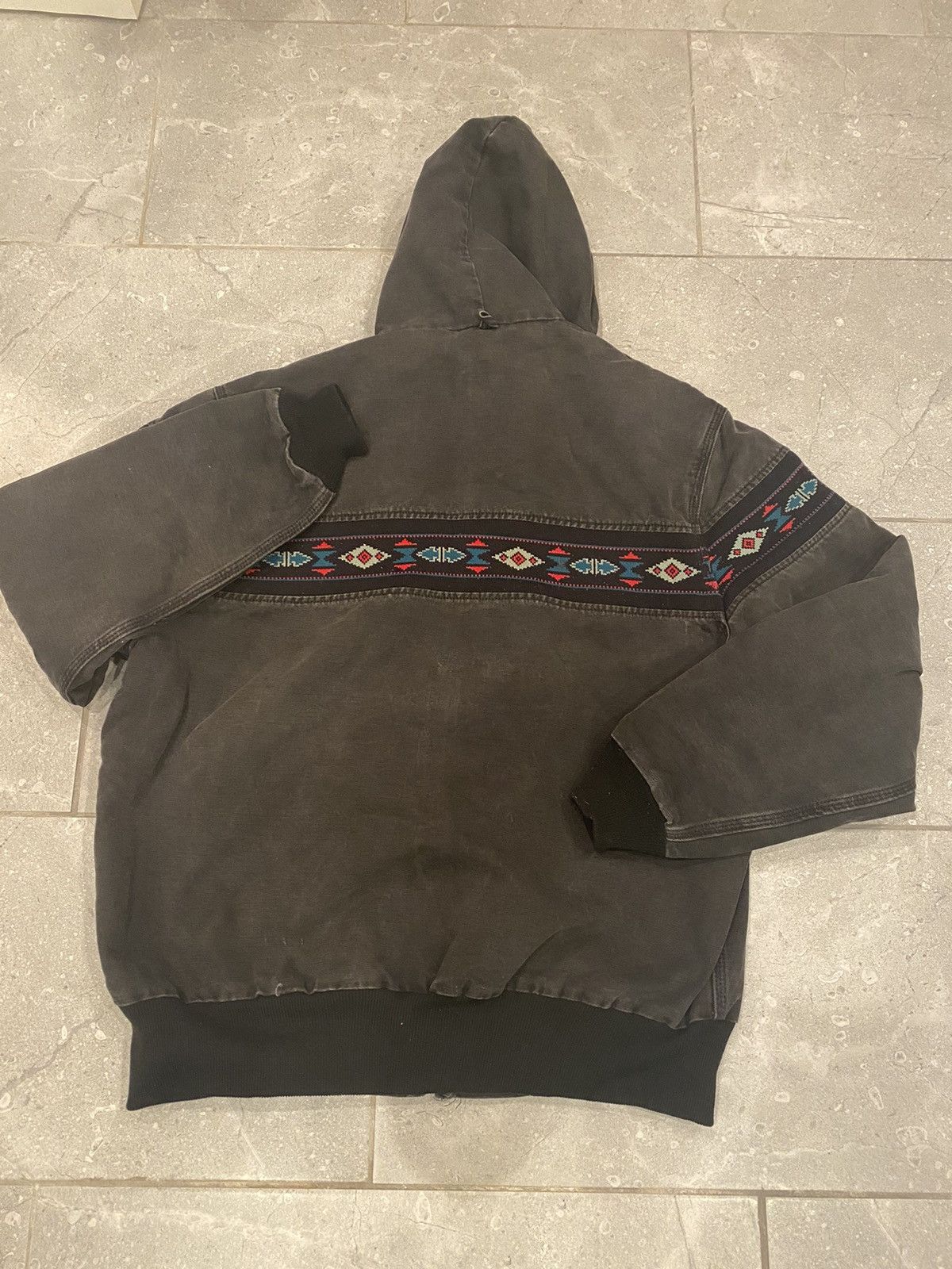 Vintage 90’s Carhartt Navajo Blanket Zip Hoodie USA Size XL