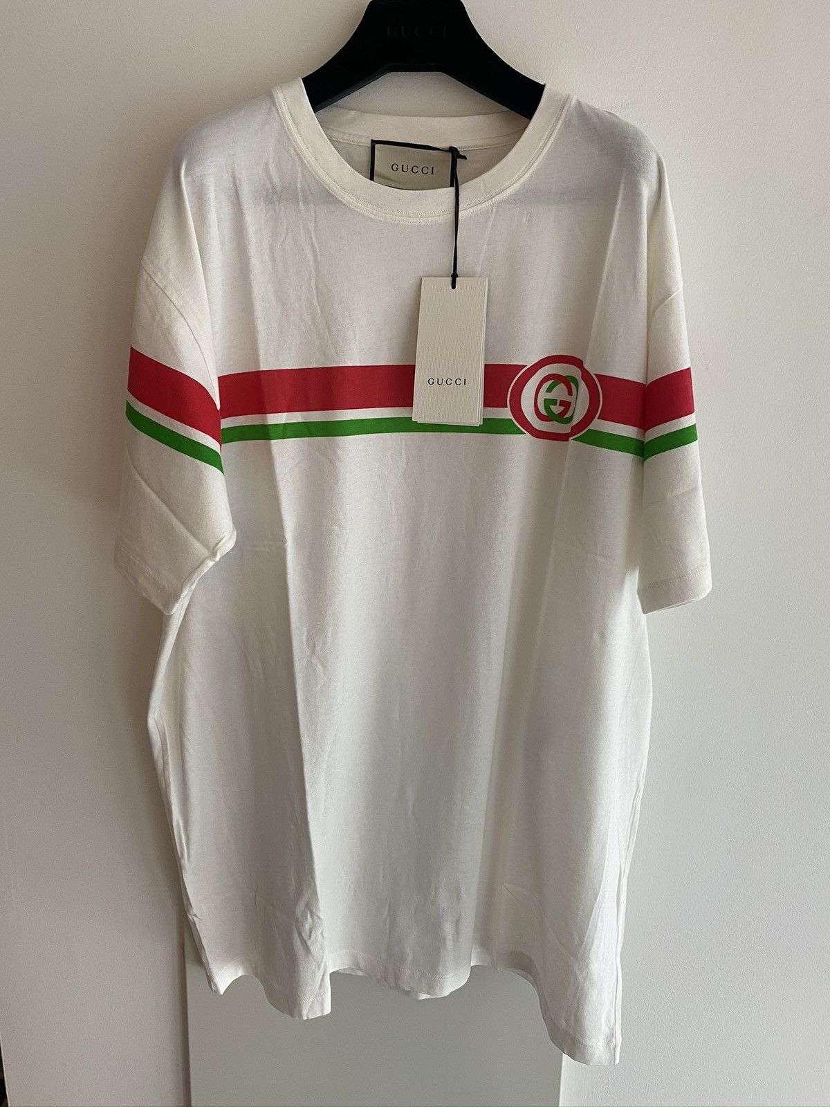 Oversized Shirt Gucci Band Sweatshirt Black Washed Cotton Jersey