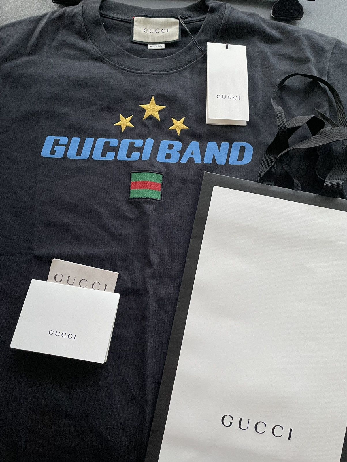 Gucci NEW Rare Sold Out Super Runway Gucci Band Logo Tee T-shirt Size US M / EU 48-50 / 2 - 14 Thumbnail
