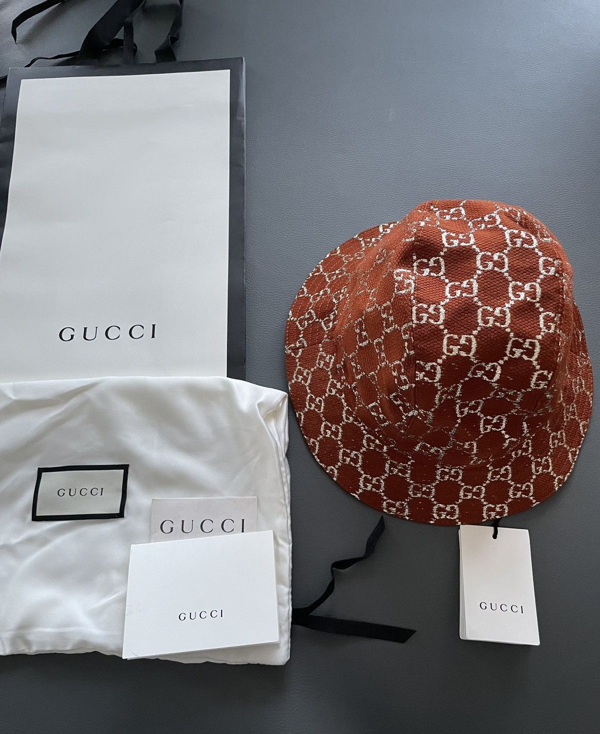 Gucci Super Rare Limited Edition Runway Brand NEW GG Logo Hat Size ONE SIZE - 12 Thumbnail