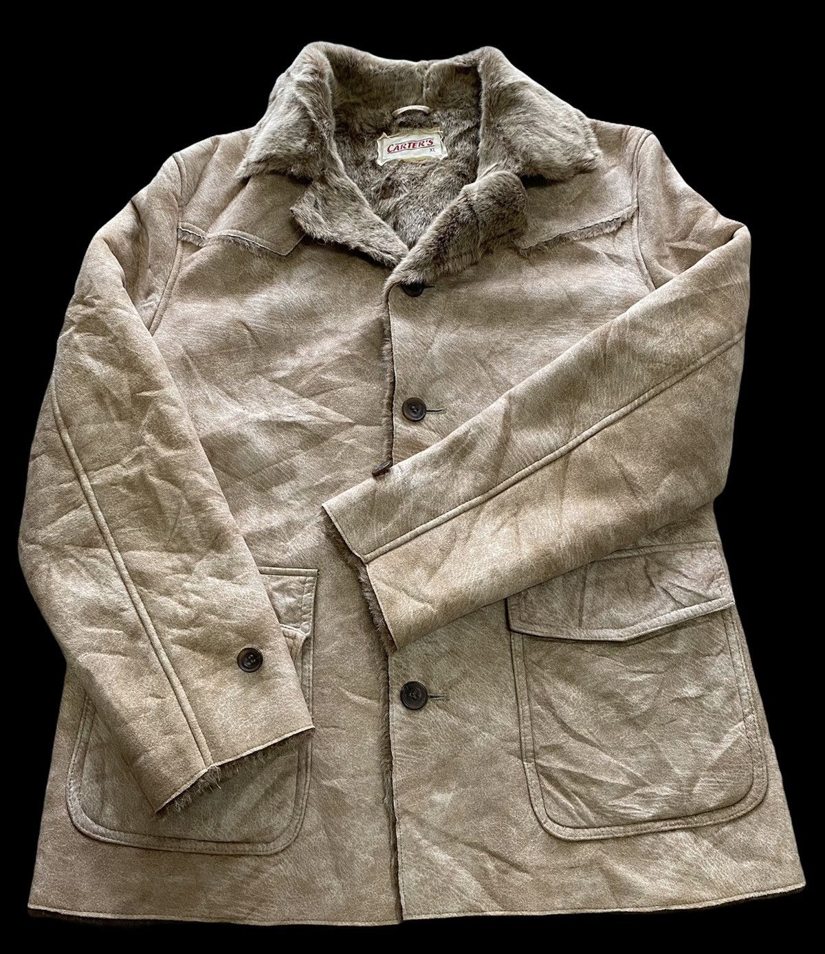 Other Faux Fur Lined Shearling Soft Nappa Trim Cozy Coat Jacket Size US M / EU 48-50 / 2 - 2 Thumbnail