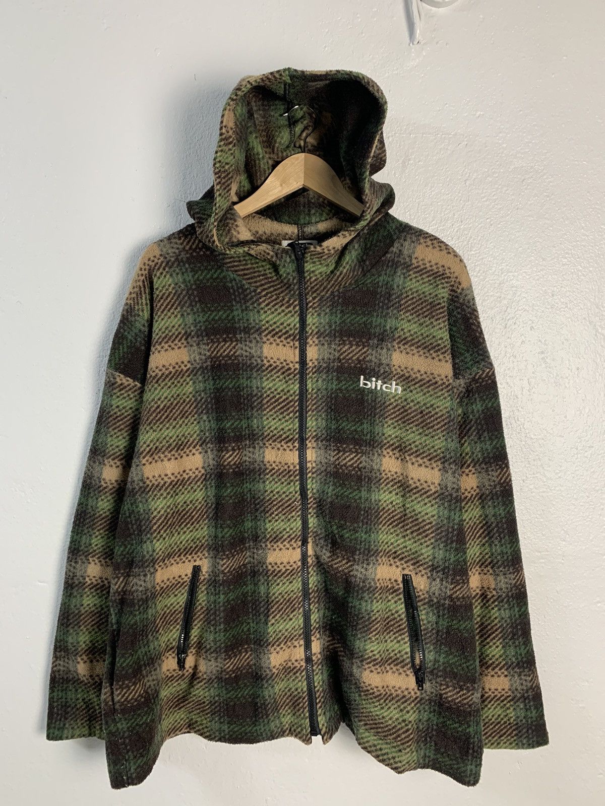 Japanese Brand Bitch Plaid Zipper Hoodie Jacket Size US M / EU 48-50 / 2 - 1 Thumbnail