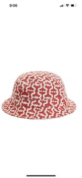 NWT Supreme NY Webbing Logo Bucket Hat Crusher Red Men's S/M DS FW22  AUTHENTIC