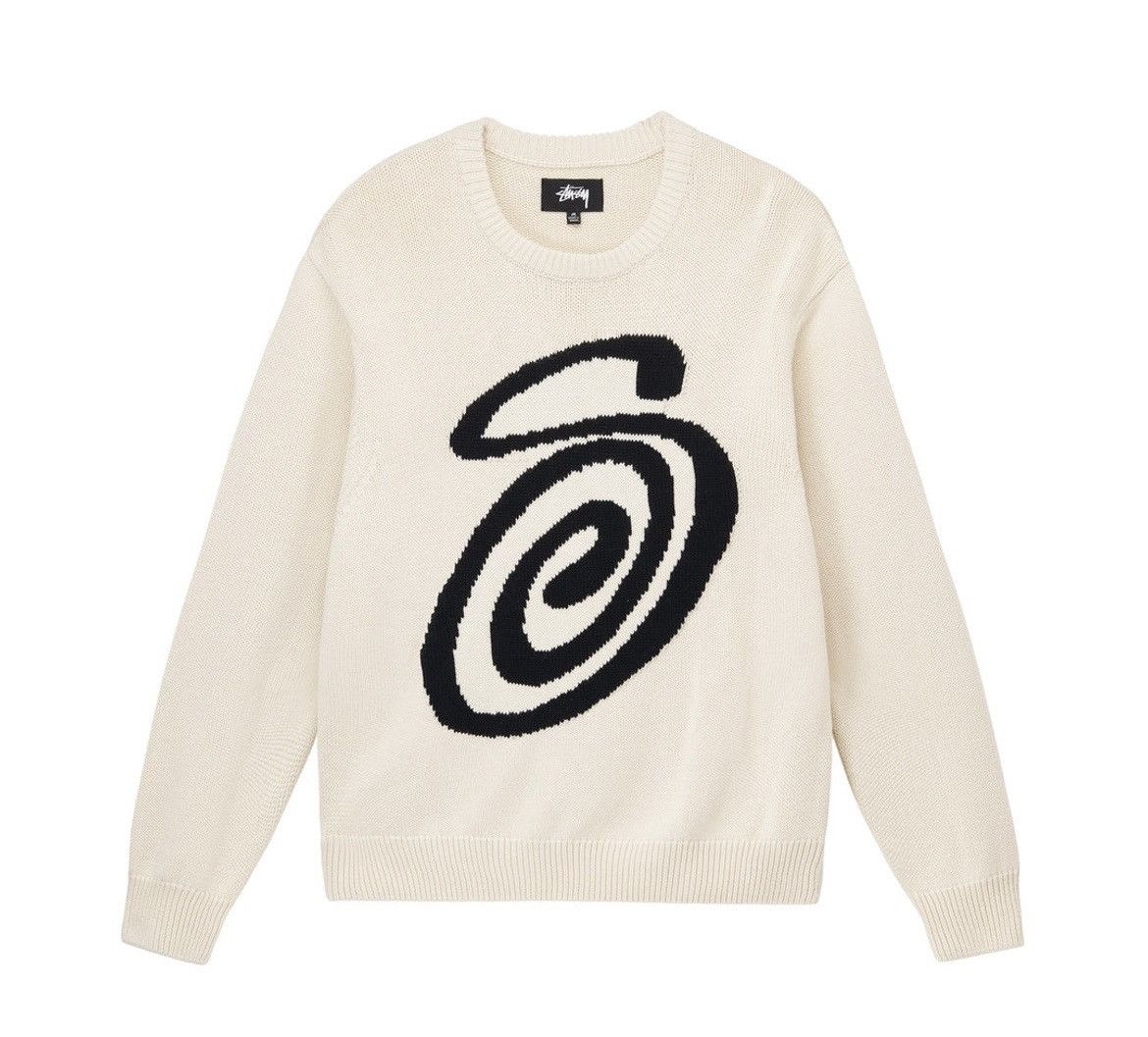 Stussy Stussy Curly S Knit “Natural” Sweater Size XL Fall 2022 