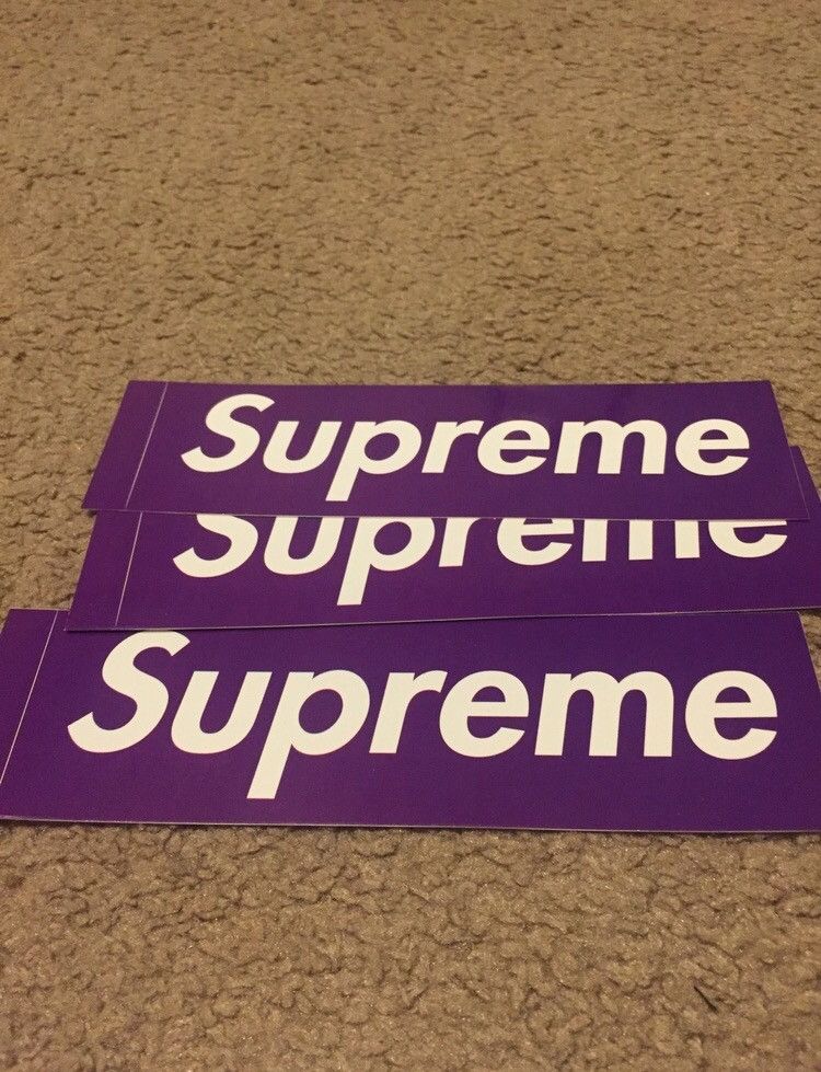 Supreme Purple Box Logo Sticker Grailed