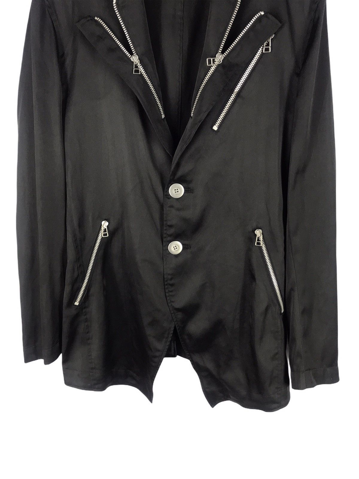 Japanese Brand SEDITIONARIES DESIGN ZIPPED LAPEL BLAZER JACKET Size 38R - 4 Thumbnail