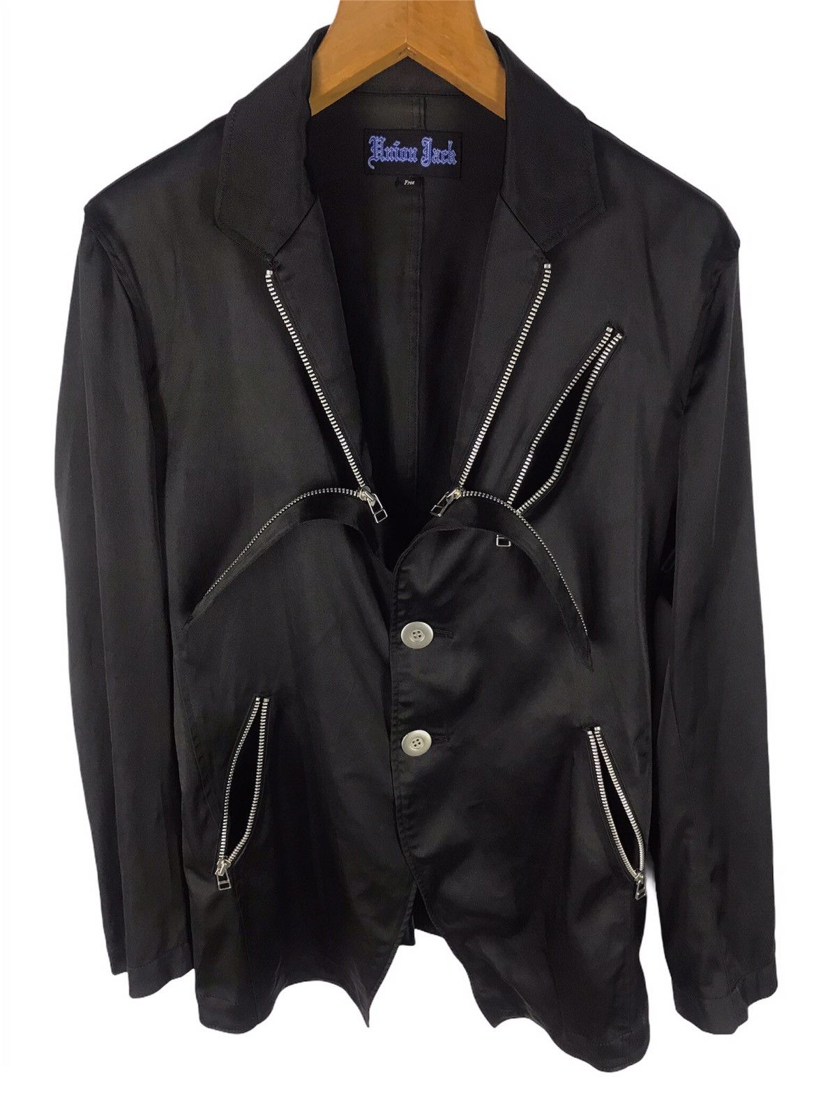 Japanese Brand SEDITIONARIES DESIGN ZIPPED LAPEL BLAZER JACKET Size 38R - 3 Thumbnail