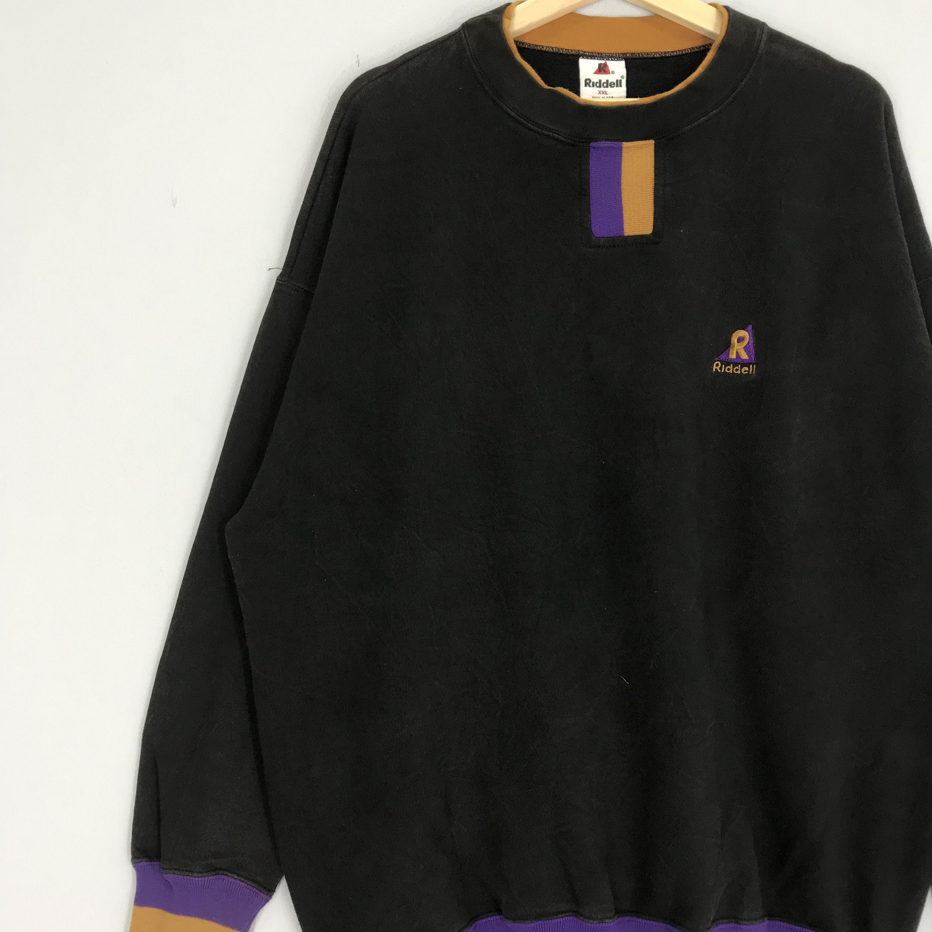 Riddell Vintage Riddell Plain Sweatshirt Embroidery Logo Riddell Size US XL / EU 56 / 4 - 3 Thumbnail