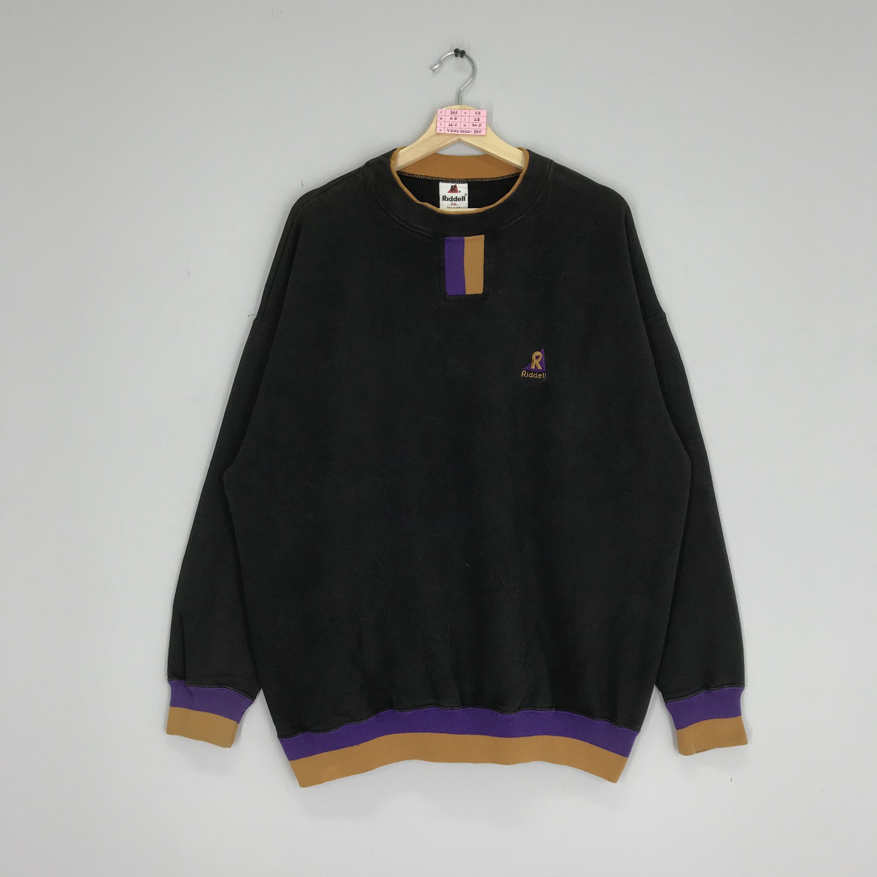 Riddell Vintage Riddell Plain Sweatshirt Embroidery Logo Riddell Size US XL / EU 56 / 4 - 1 Thumbnail