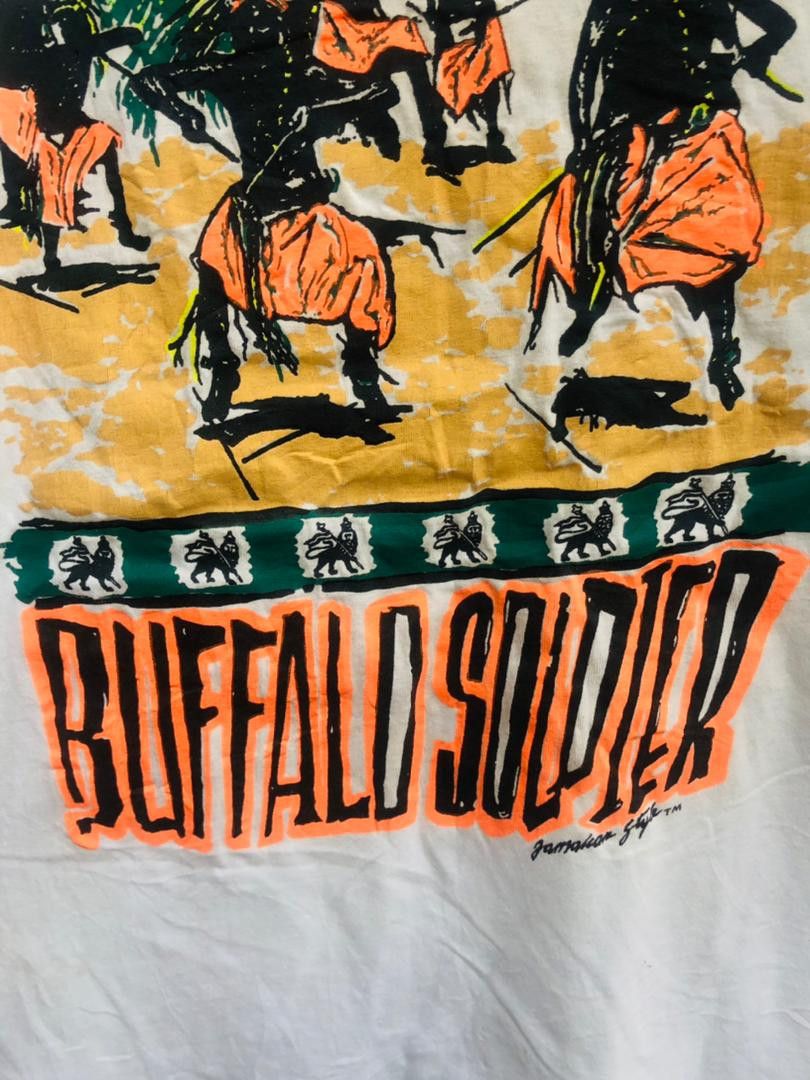 Band Tees × Vintage Vintage Bob Marley Buffalo Soldier Song Streetwear Fashion Size US L / EU 52-54 / 3 - 6 Thumbnail