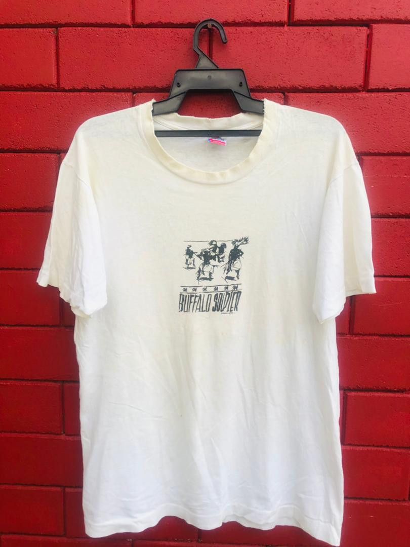 Band Tees × Vintage Vintage Bob Marley Buffalo Soldier Song Streetwear Fashion Size US L / EU 52-54 / 3 - 2 Thumbnail