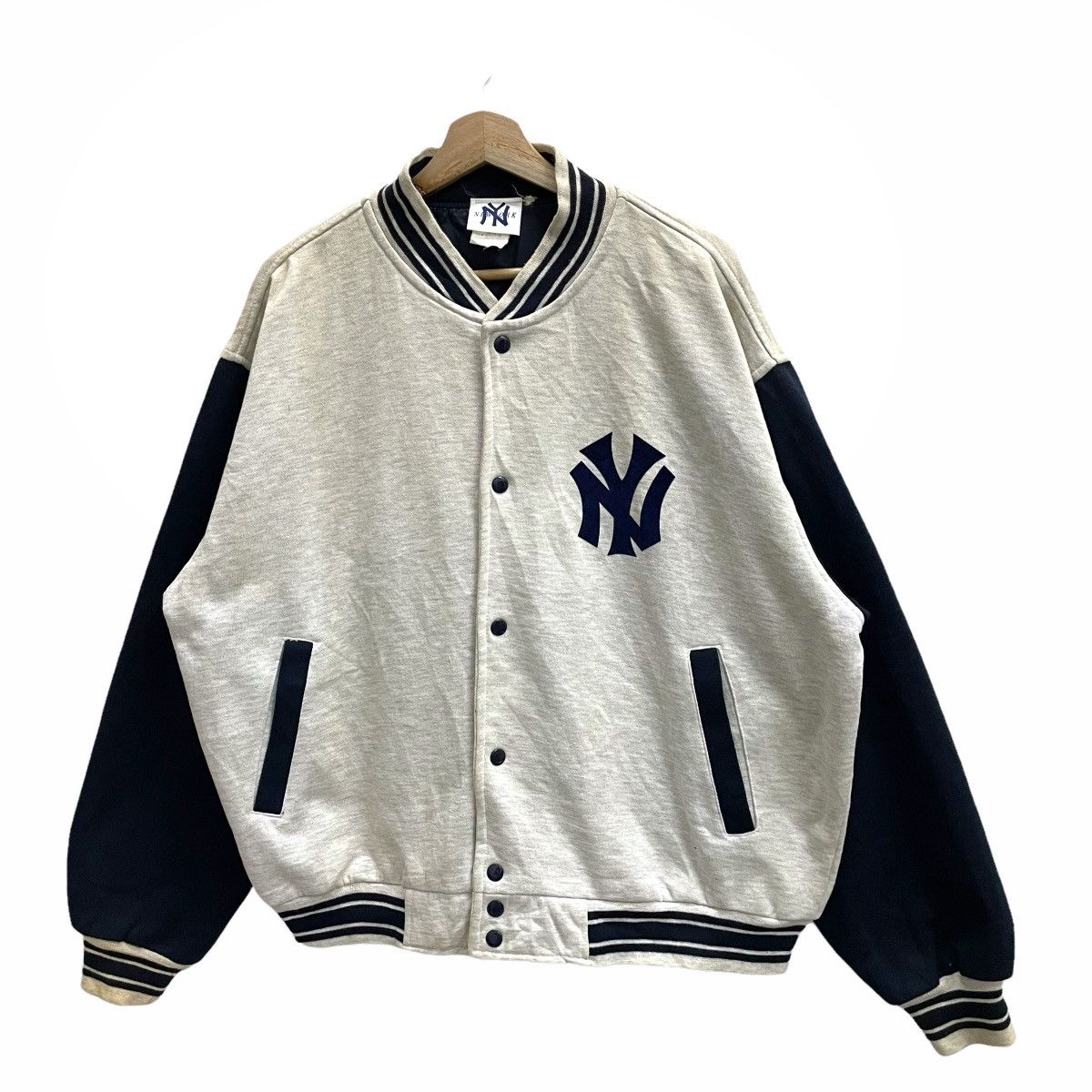 MLB 🔥 Vintage NEW YORK YANKEES Big Logo Varsity Jacket Size US L / EU 52-54 / 3 - 3 Thumbnail