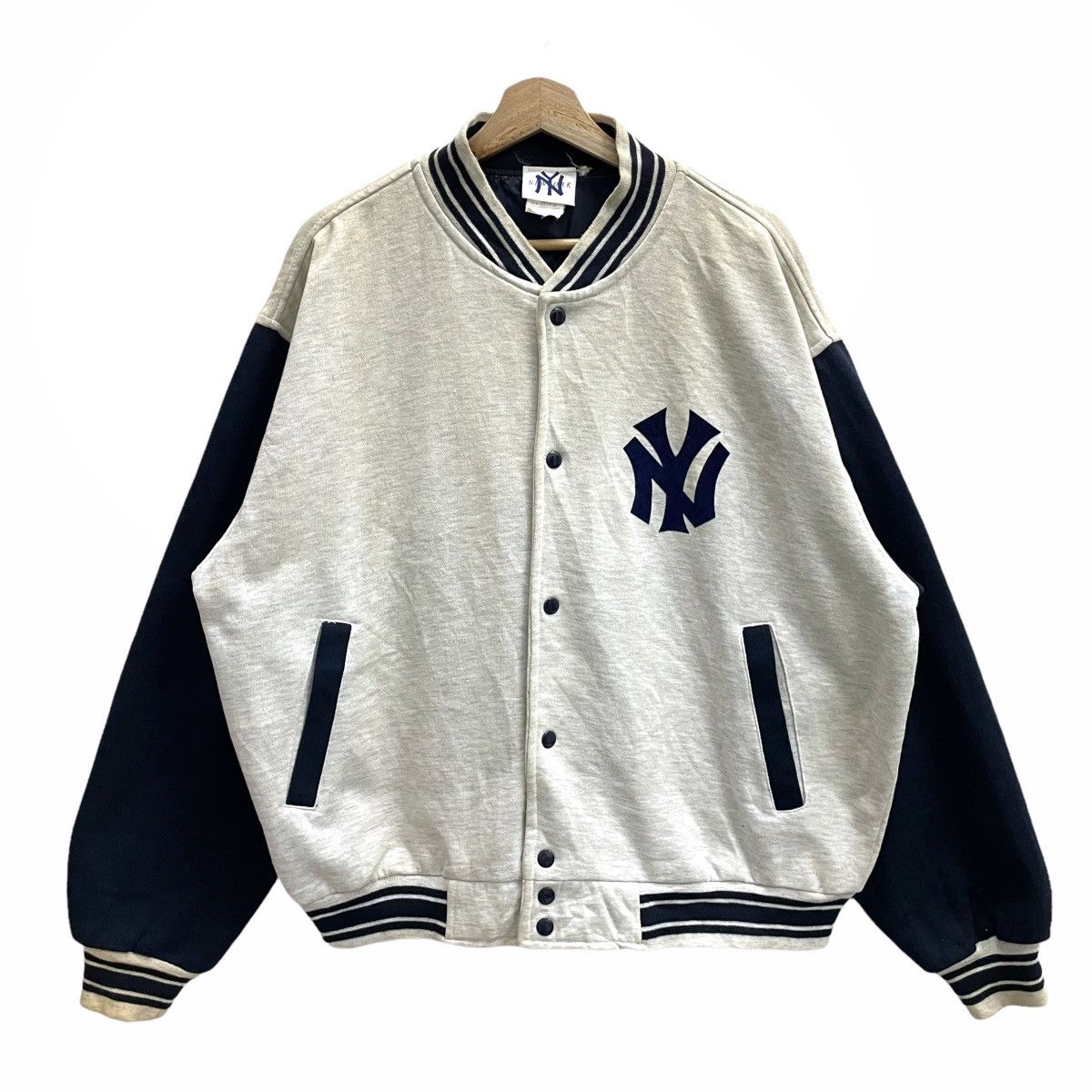 MLB 🔥 Vintage NEW YORK YANKEES Big Logo Varsity Jacket Size US L / EU 52-54 / 3 - 1 Thumbnail