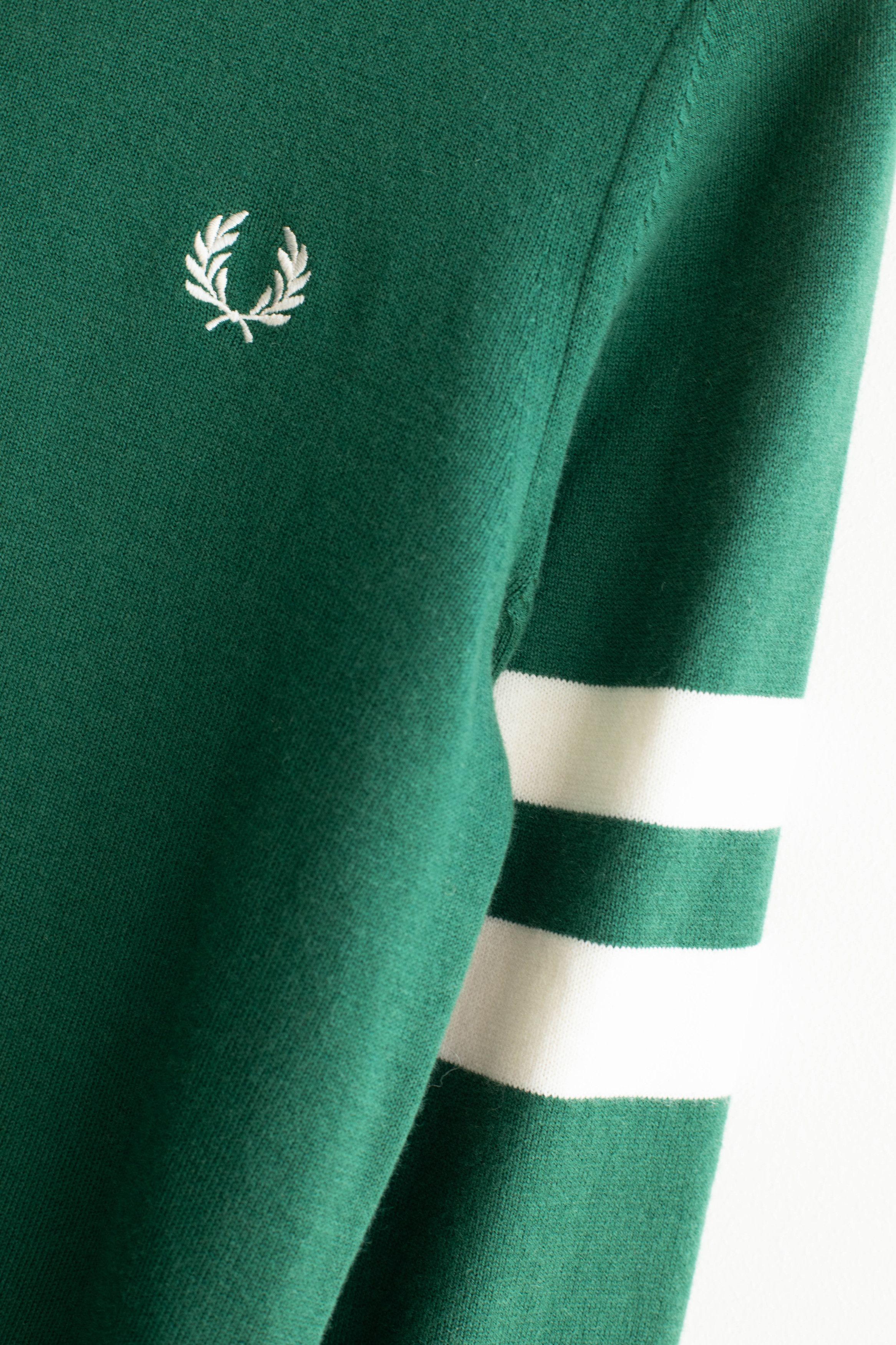 Fred Perry Fred Perry Tipped Sleeve Crew Neck Sweater - Green Size US S / EU 44-46 / 1 - 5 Thumbnail
