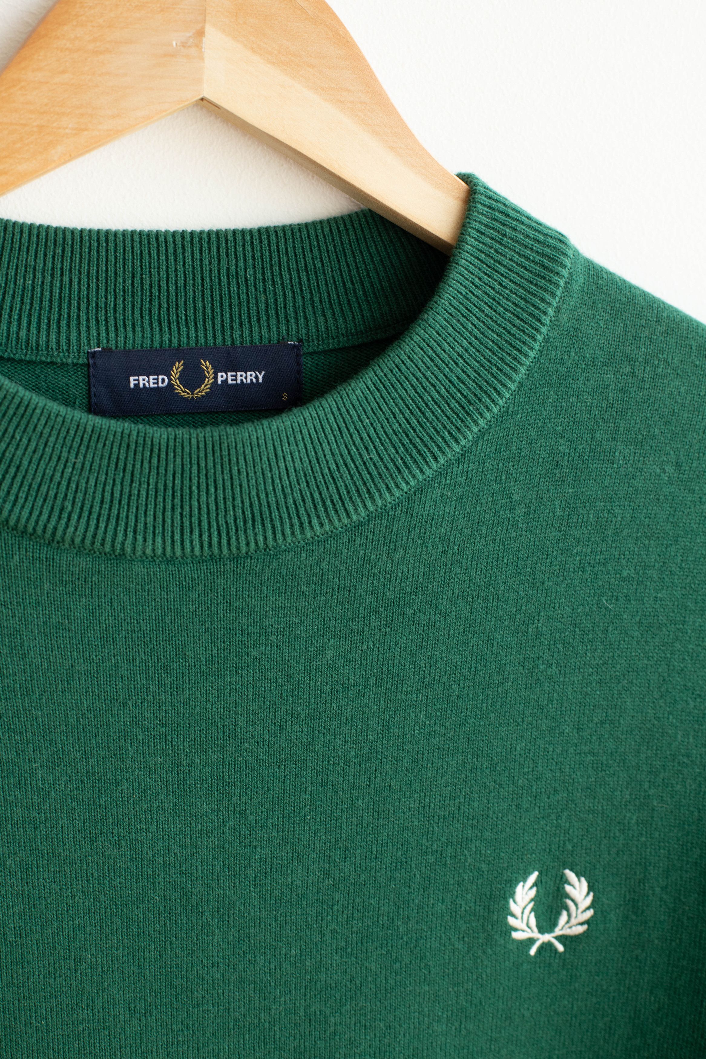 Fred Perry Fred Perry Tipped Sleeve Crew Neck Sweater - Green Size US S / EU 44-46 / 1 - 8 Thumbnail
