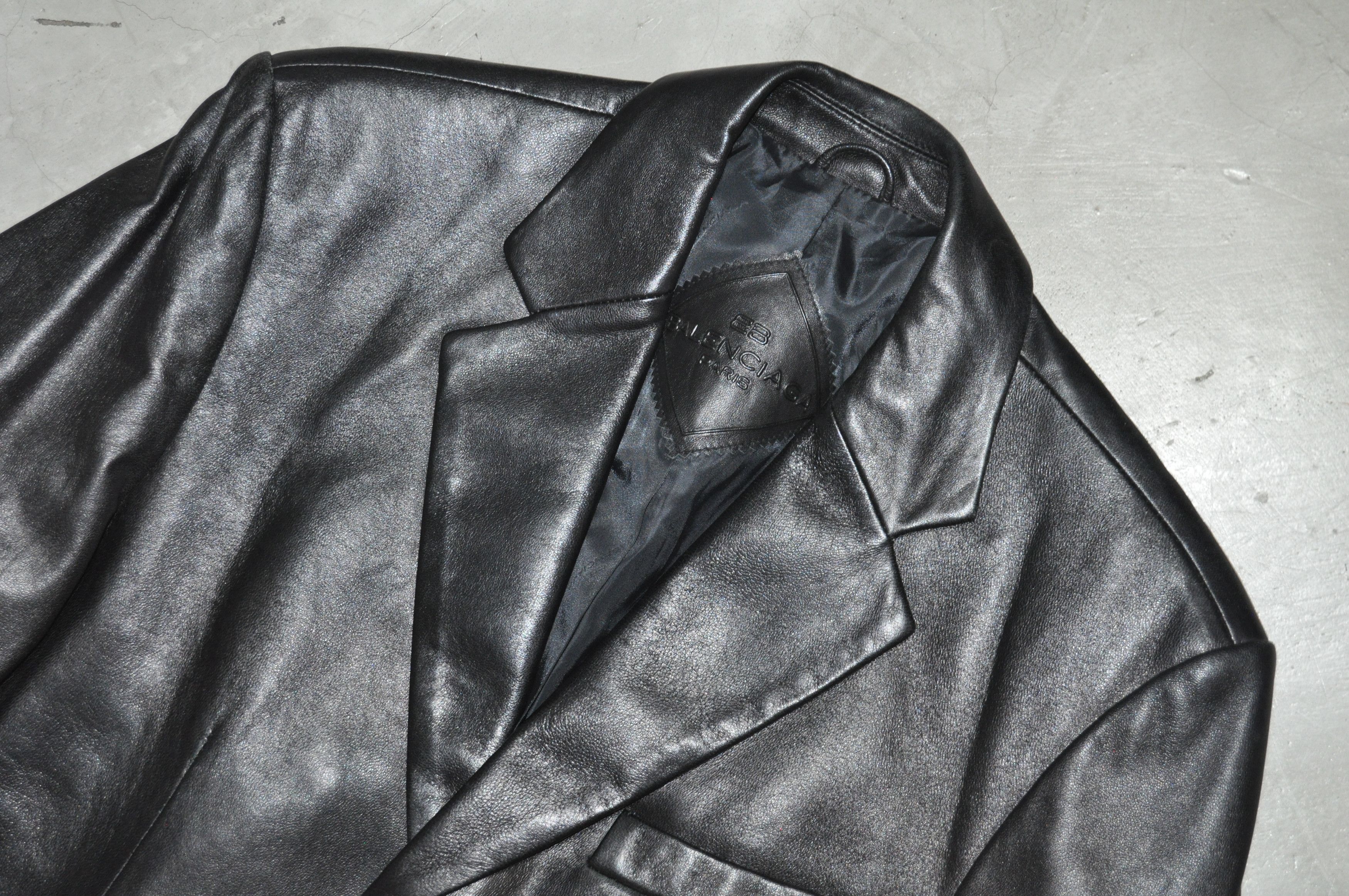 Balenciaga Balenciaga - Vintage - 1997 - Leather Blazer Size US L / EU 52-54 / 3 - 3 Thumbnail