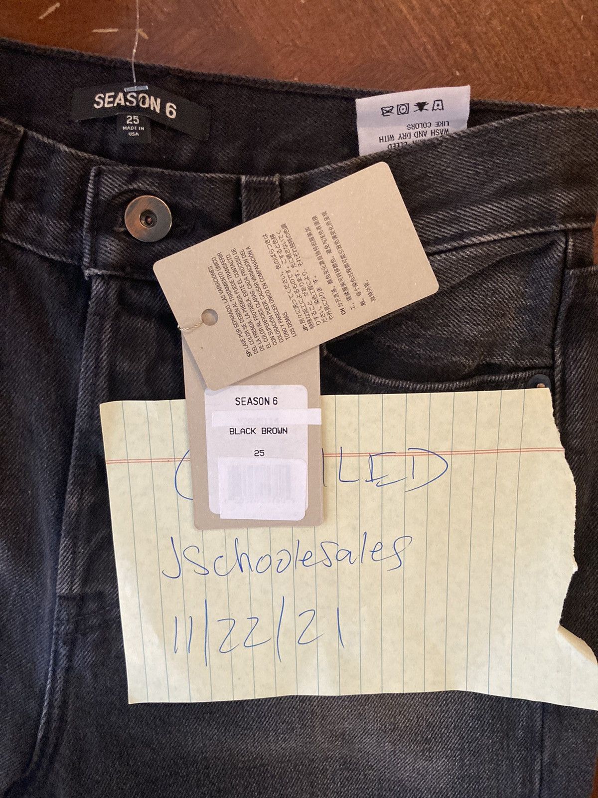 Yeezy Yeezy Season 6 Black Brown Denim Jeans Pants Size 25 Size US 26 / EU 42 - 9 Thumbnail