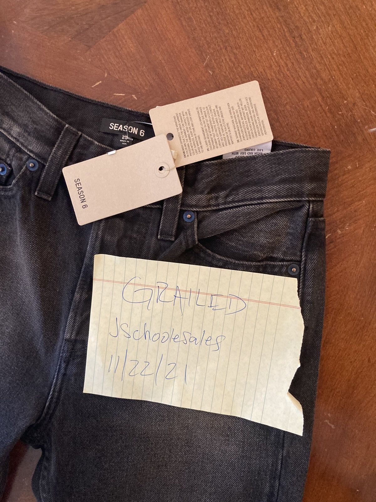 Yeezy Yeezy Season 6 Black Brown Denim Jeans Pants Size 25 Size US 26 / EU 42 - 10 Thumbnail
