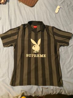 Supreme Playboy Long Sleeve Football Shirt Top Tan Size Medium