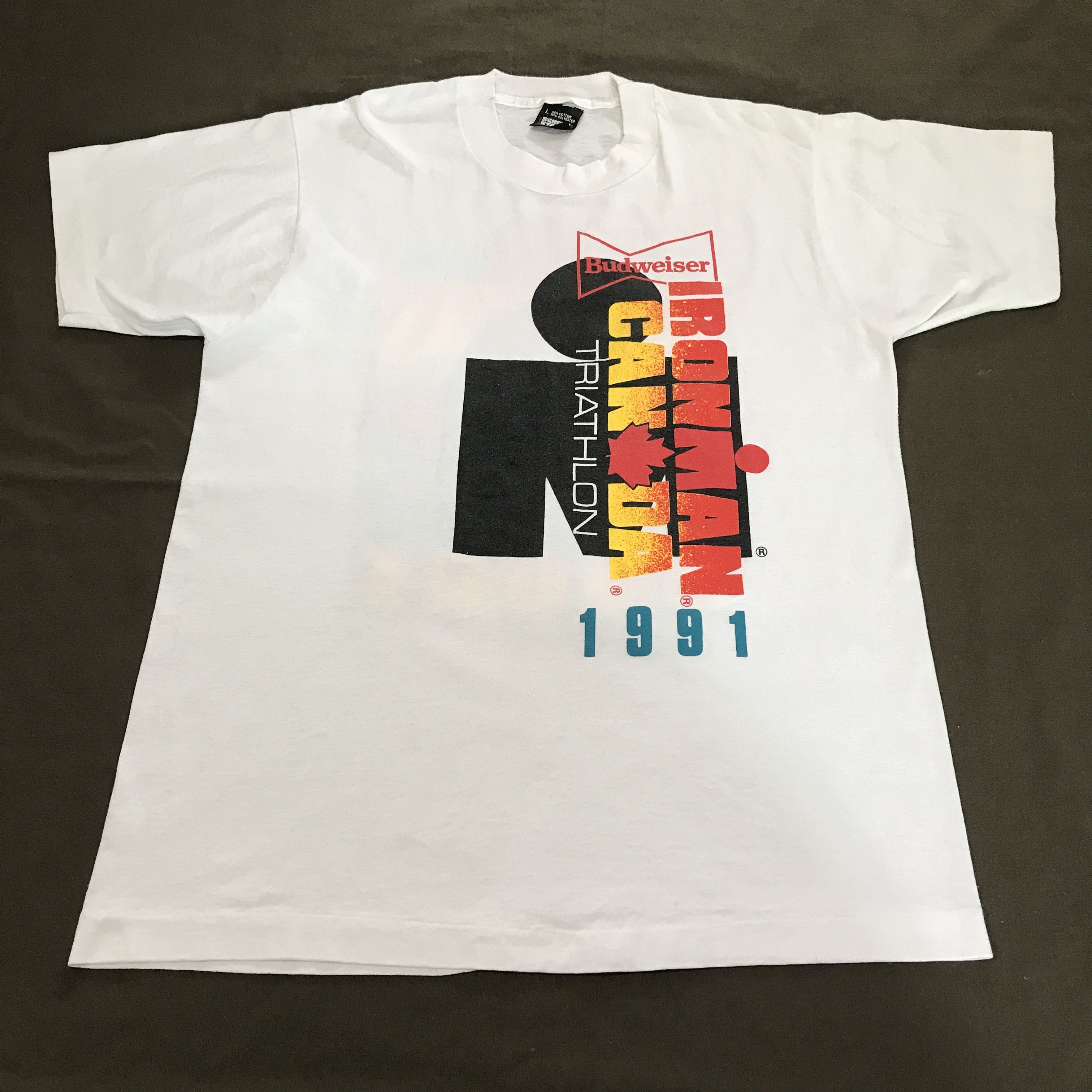 Budweiser Vintage 90s Budweiser Ironman triathlon graphic streetwear Size US L / EU 52-54 / 3 - 7 Thumbnail