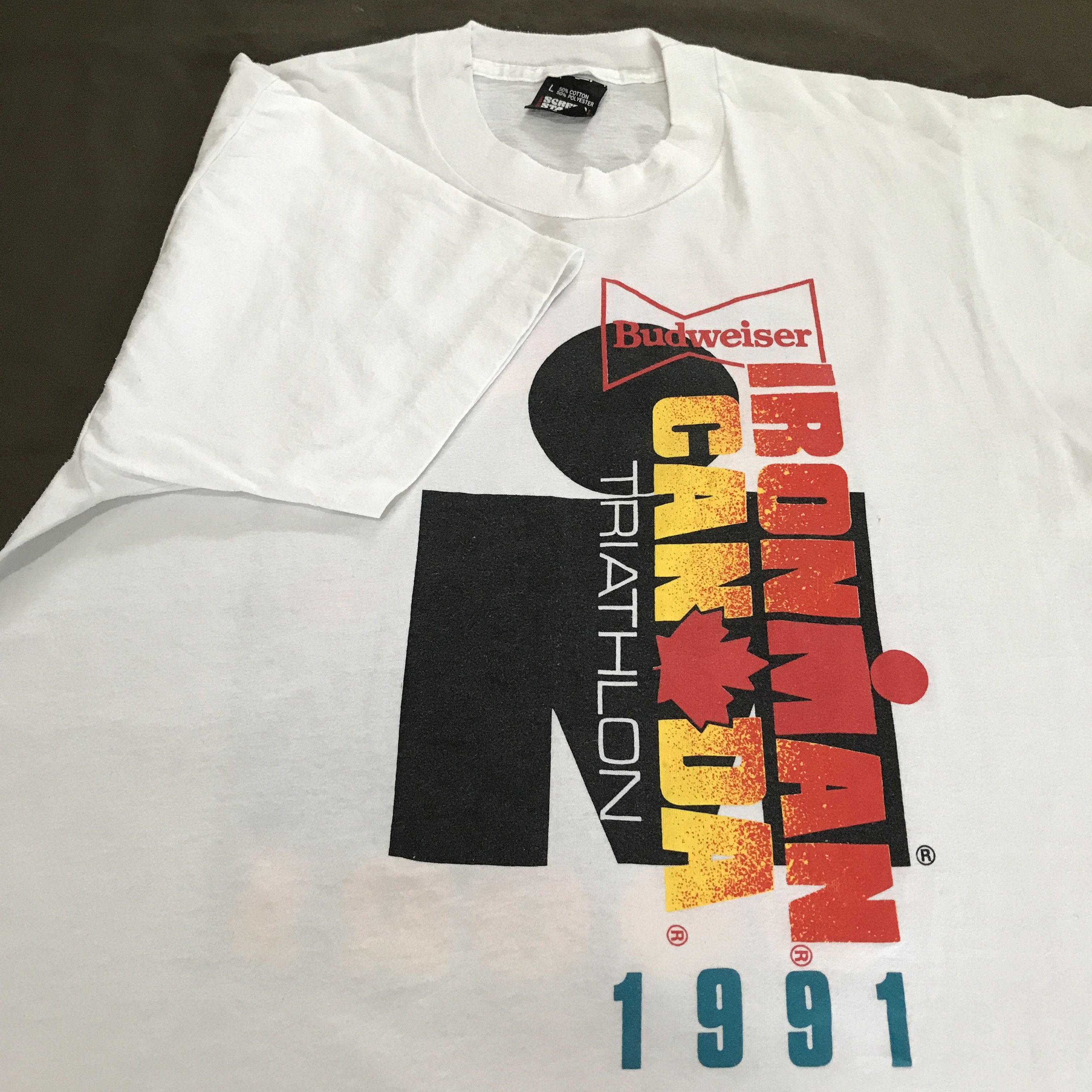 Budweiser Vintage 90s Budweiser Ironman triathlon graphic streetwear Size US L / EU 52-54 / 3 - 6 Thumbnail