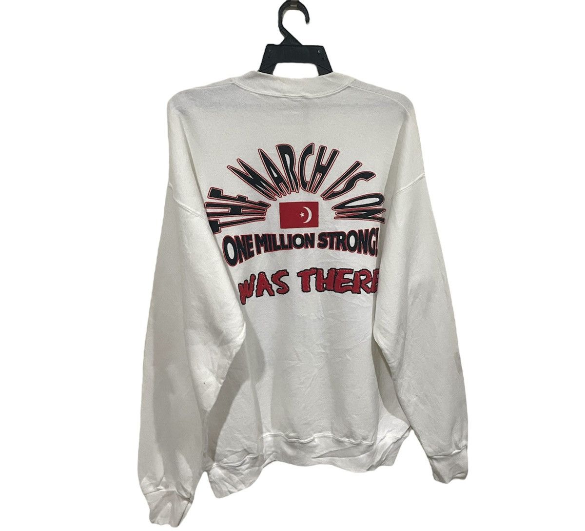 Fruit Of The Loom Vintage 90s Distressed Million Man March Louis Farrakhan Size US XL / EU 56 / 4 - 4 Thumbnail