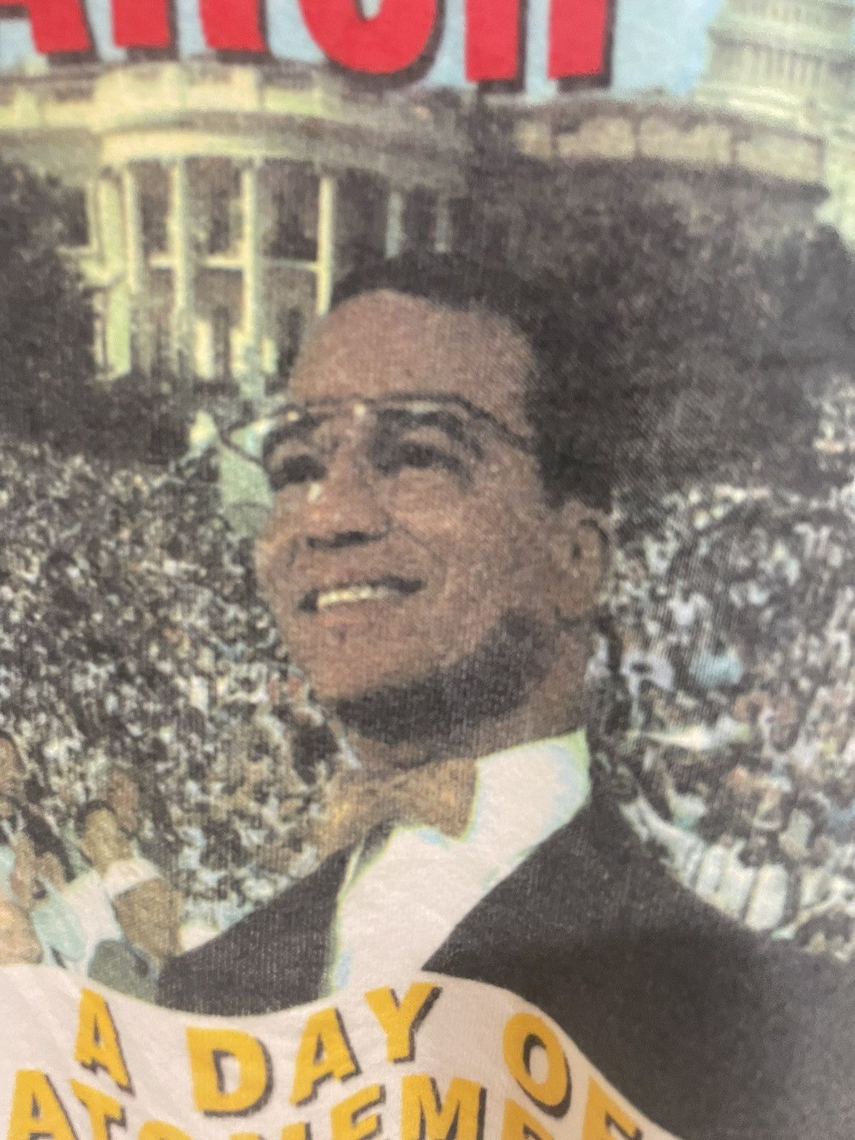Fruit Of The Loom Vintage 90s Distressed Million Man March Louis Farrakhan Size US XL / EU 56 / 4 - 11 Thumbnail
