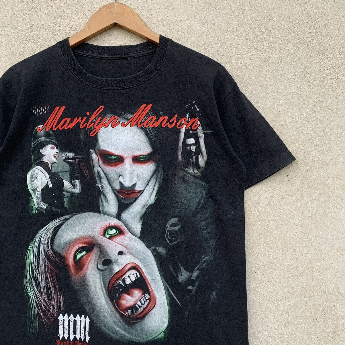 Band Tees × Marilyn Manson × Vintage RARE🔥Vintage MARILYN MANSON RARE DESIGN BUG PRINT T-shirt Size US M / EU 48-50 / 2 - 3 Thumbnail