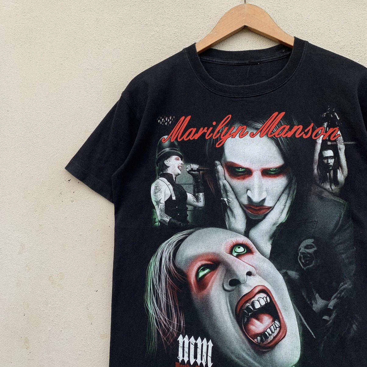 Band Tees × Marilyn Manson × Vintage RARE🔥Vintage MARILYN MANSON RARE DESIGN BUG PRINT T-shirt Size US M / EU 48-50 / 2 - 4 Thumbnail