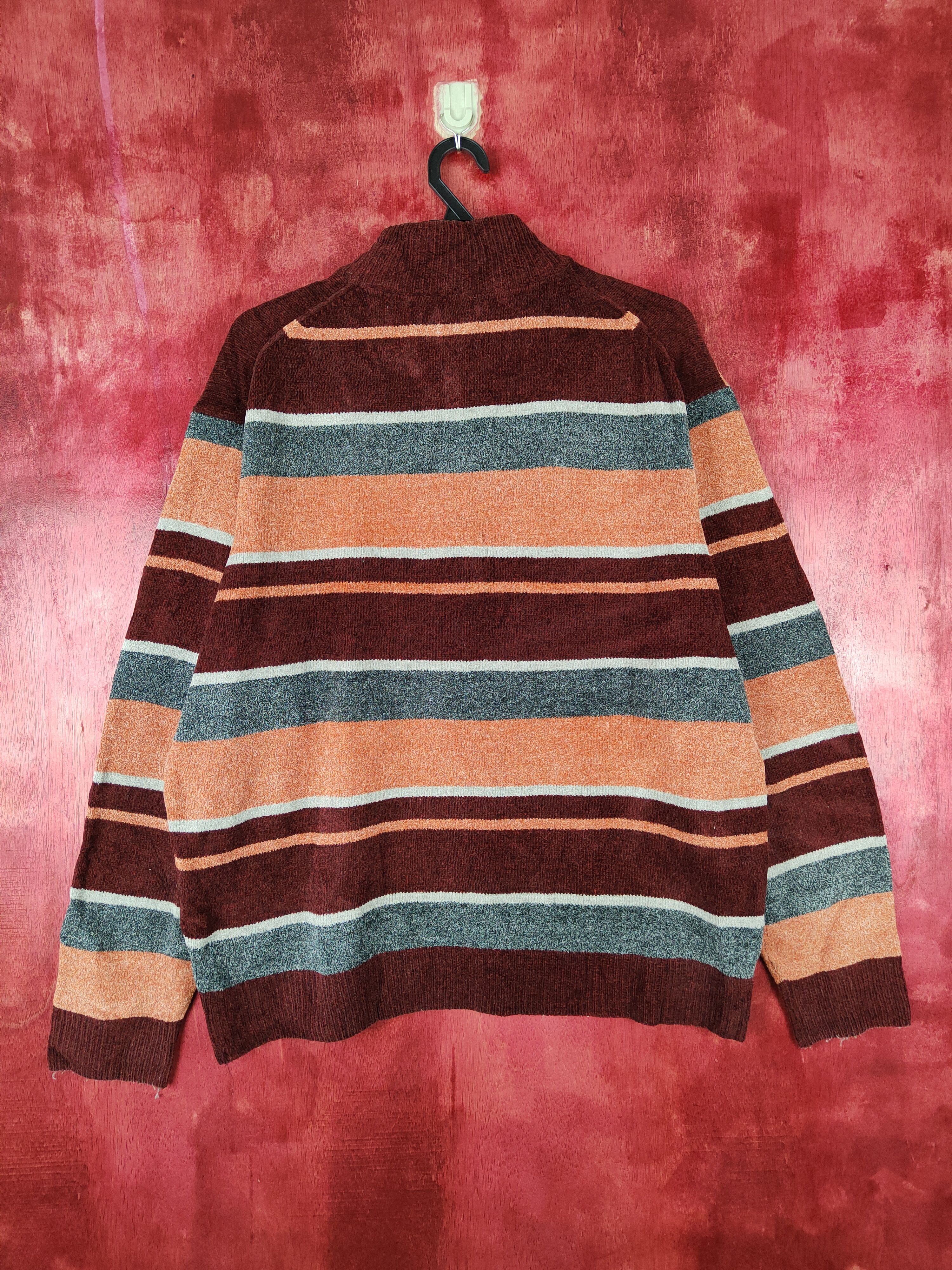 Japanese Brand Top Valu stripe Brown/Gray Knitwear #4376 Size US XL / EU 56 / 4 - 5 Thumbnail