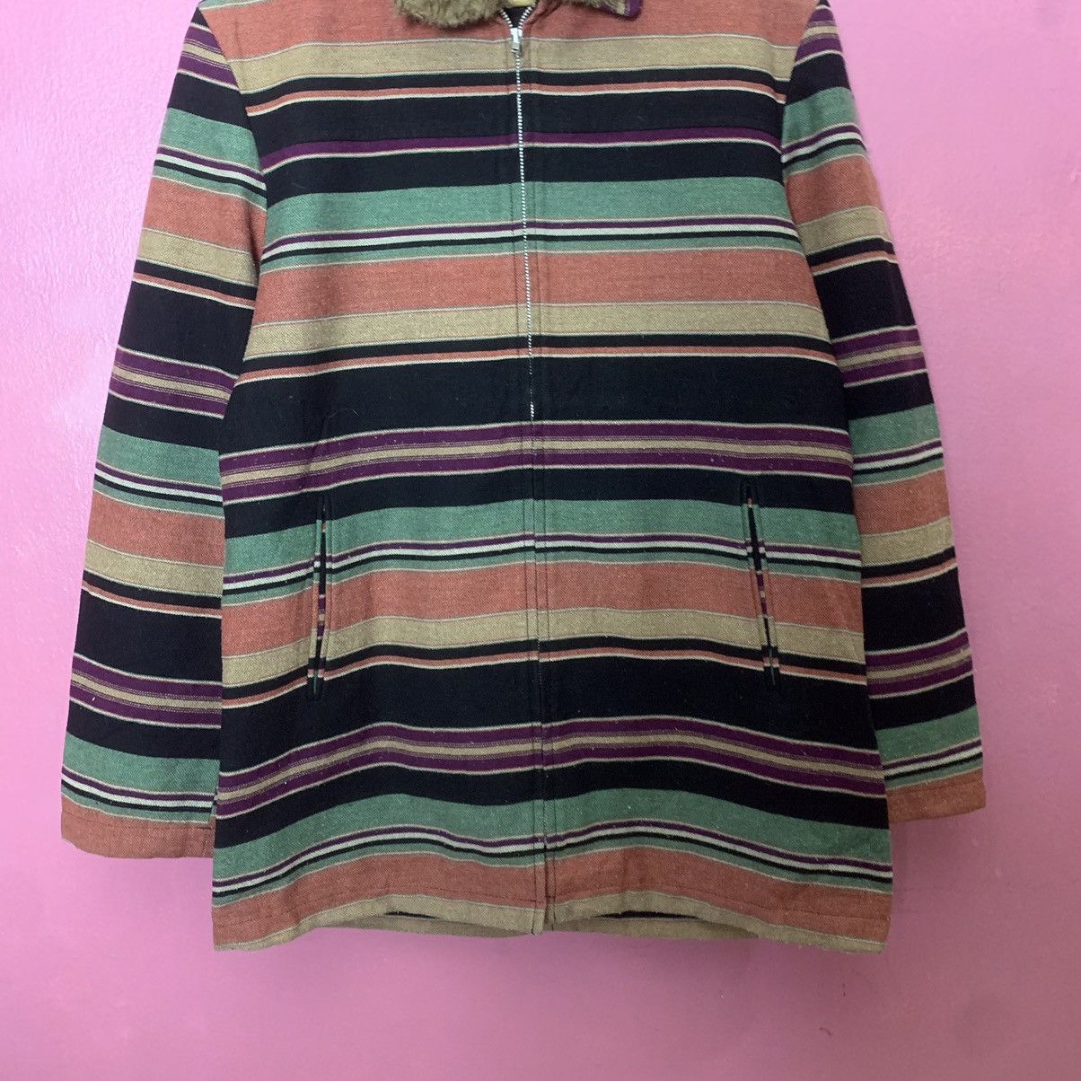 Designer × Japanese Brand × Yohji Yamamoto Authentic Ined Japan Yohji Yamamoto Zipper Striped Jacket Size US M / EU 48-50 / 2 - 4 Thumbnail