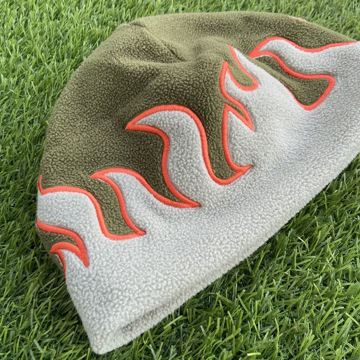 Japanese Brand 1990s FLEECE FLAME HAT Size ONE SIZE - 2 Thumbnail