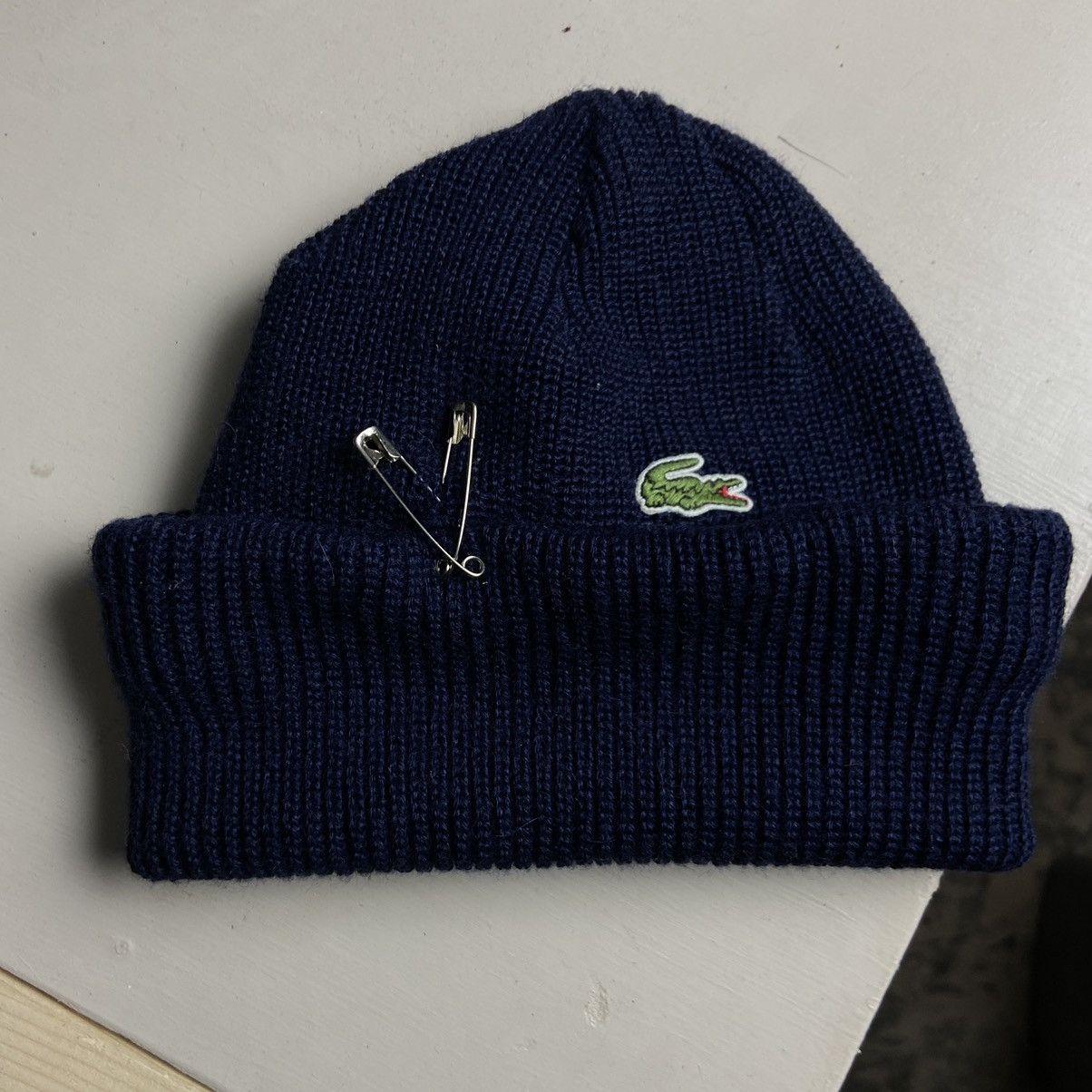 Lacoste 1990s LACOSTE VINTAGE ARCHIVE MINIMALISTIC BEANIE - № 4075 Size ONE SIZE - 1 Thumbnail