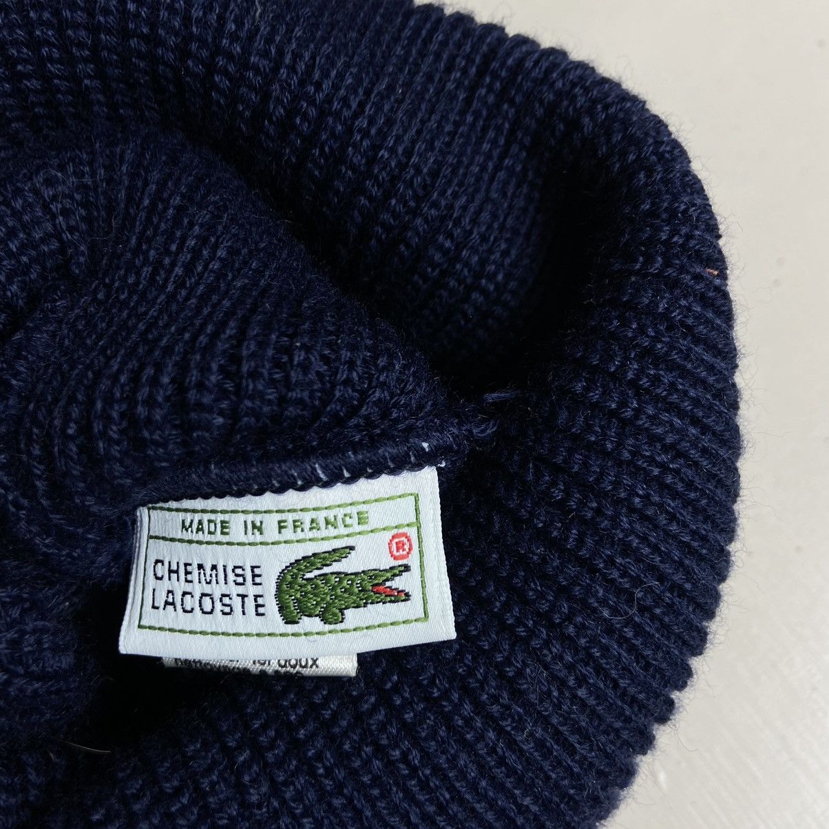 Lacoste 1990s LACOSTE VINTAGE ARCHIVE MINIMALISTIC BEANIE - № 4075 Size ONE SIZE - 3 Thumbnail