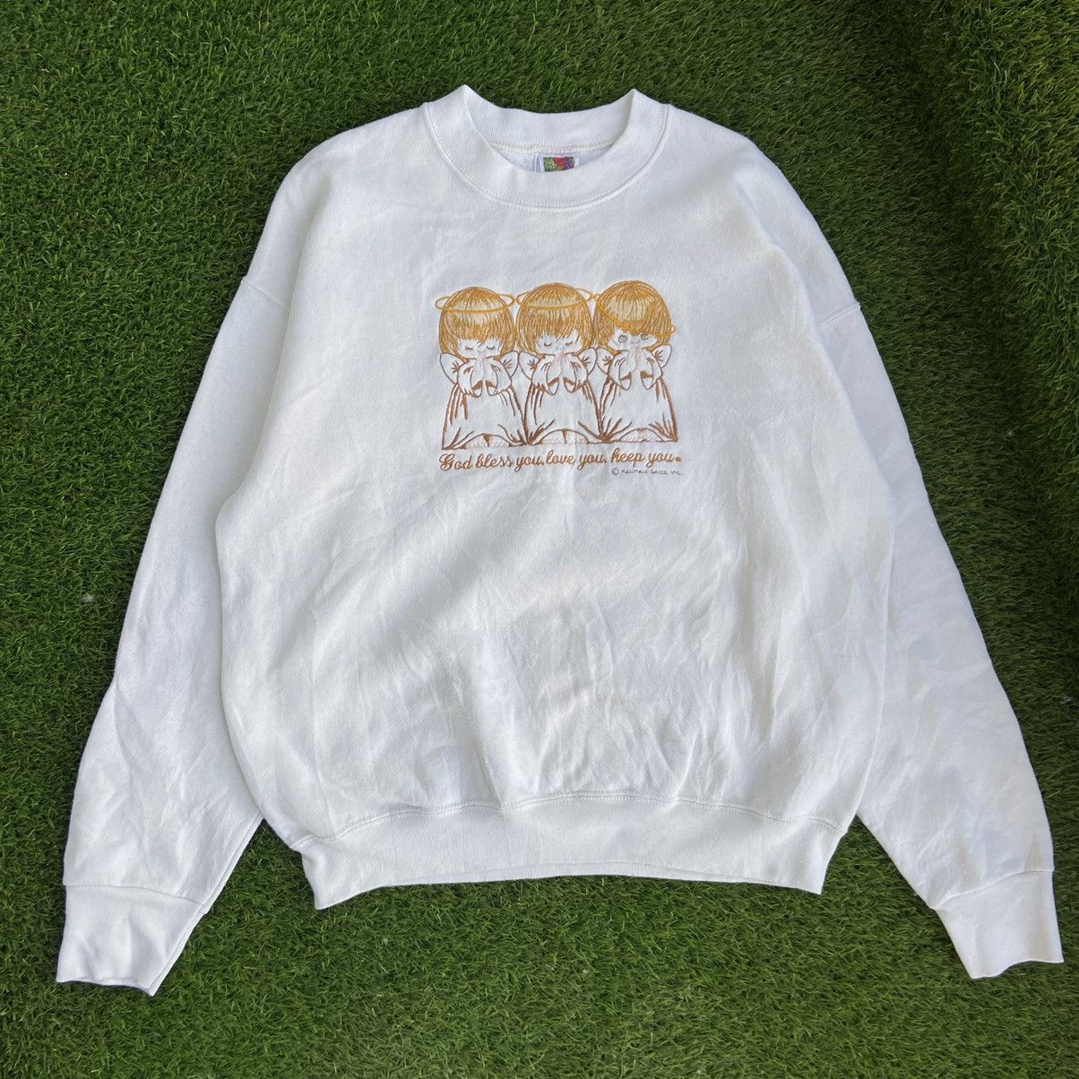 Vintage JESUS BLESS YOU, LOVE YOU, KEEP YOU 1980s SWEATSHIRT - 1038 Size US L / EU 52-54 / 3 - 3 Thumbnail