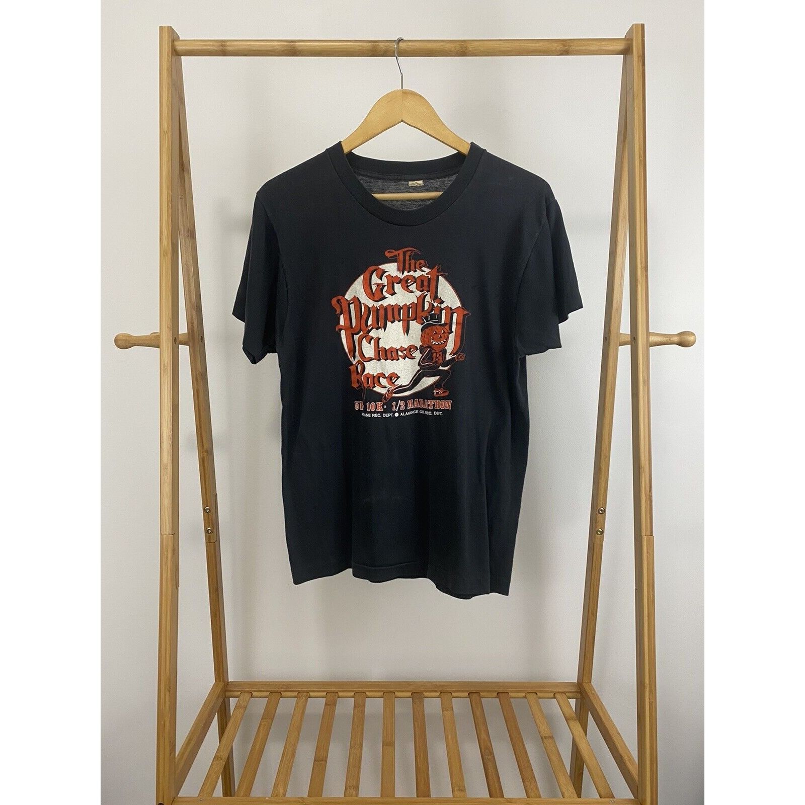VTG 80s The Great Pumpkin Chase Race Halloween T-Shirt L