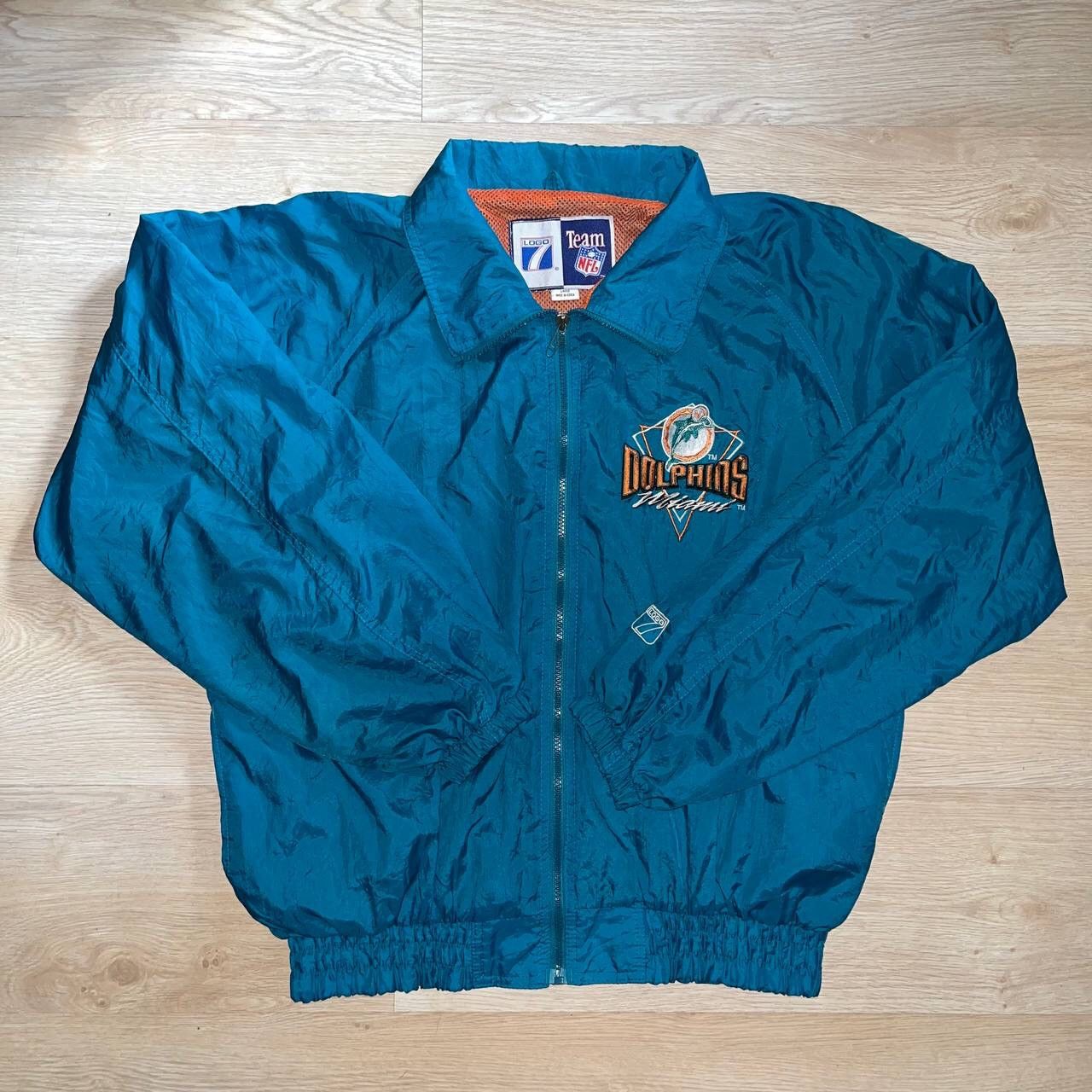 VINTAGE MIAMI DOLPHINS 90s JACKET LOGO 7 SIZE “L” RARE