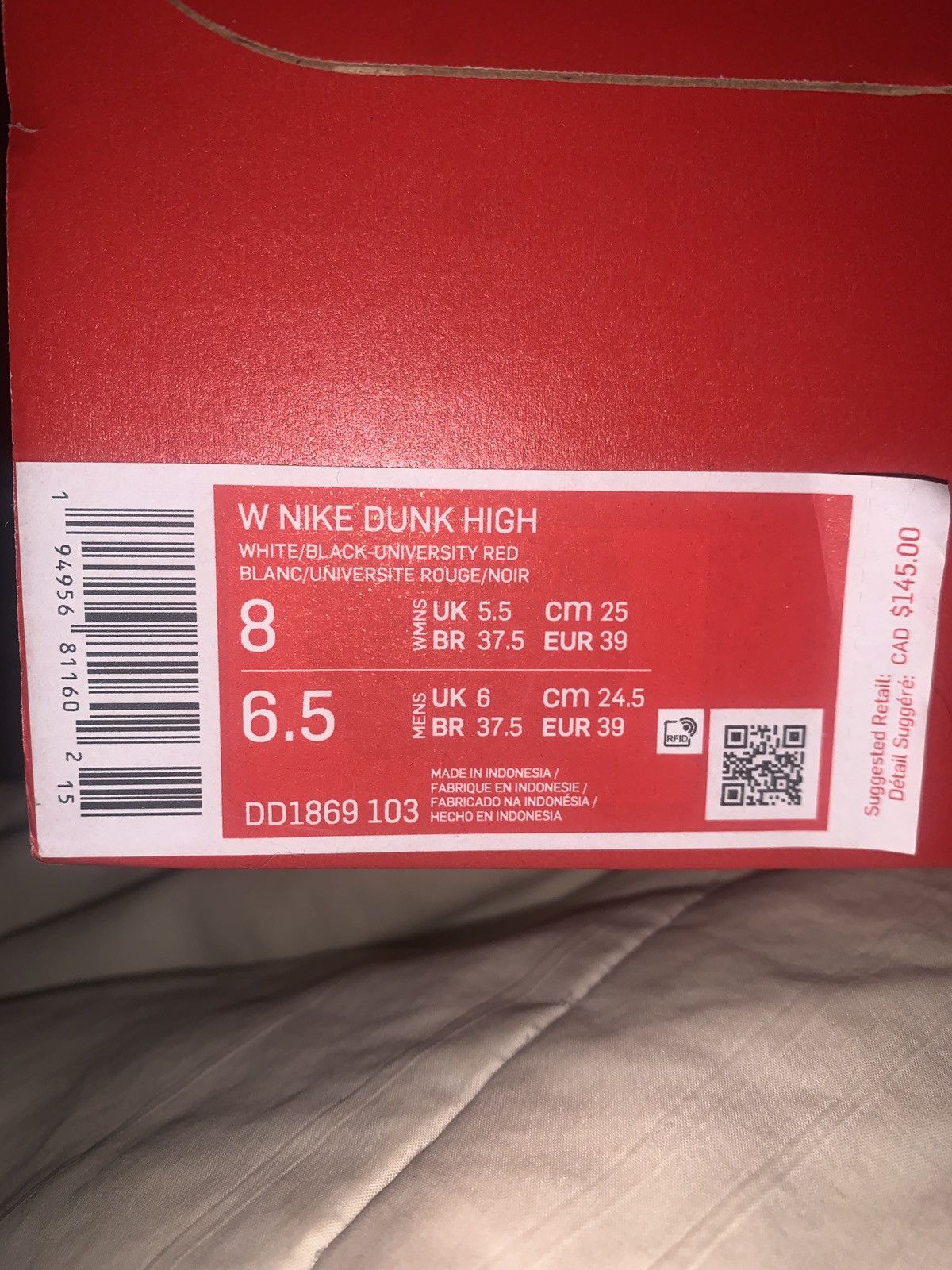 Jordan Brand × Nike NIKE DUNK HIGH WHITE/BLACK Size US 6.5 / EU 39-40 - 8 Thumbnail