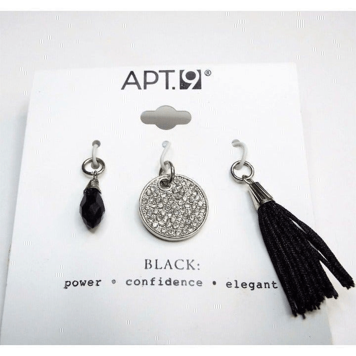 Apt. 9 Apt 9 Silver with Crystal Black Charms 3 Pc Grailed