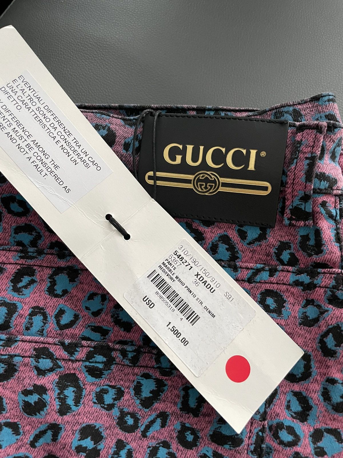 Gucci Rare $1,700 Value Brand NEW Runway Super Skinny Leopard Den Size US 31 - 13 Thumbnail