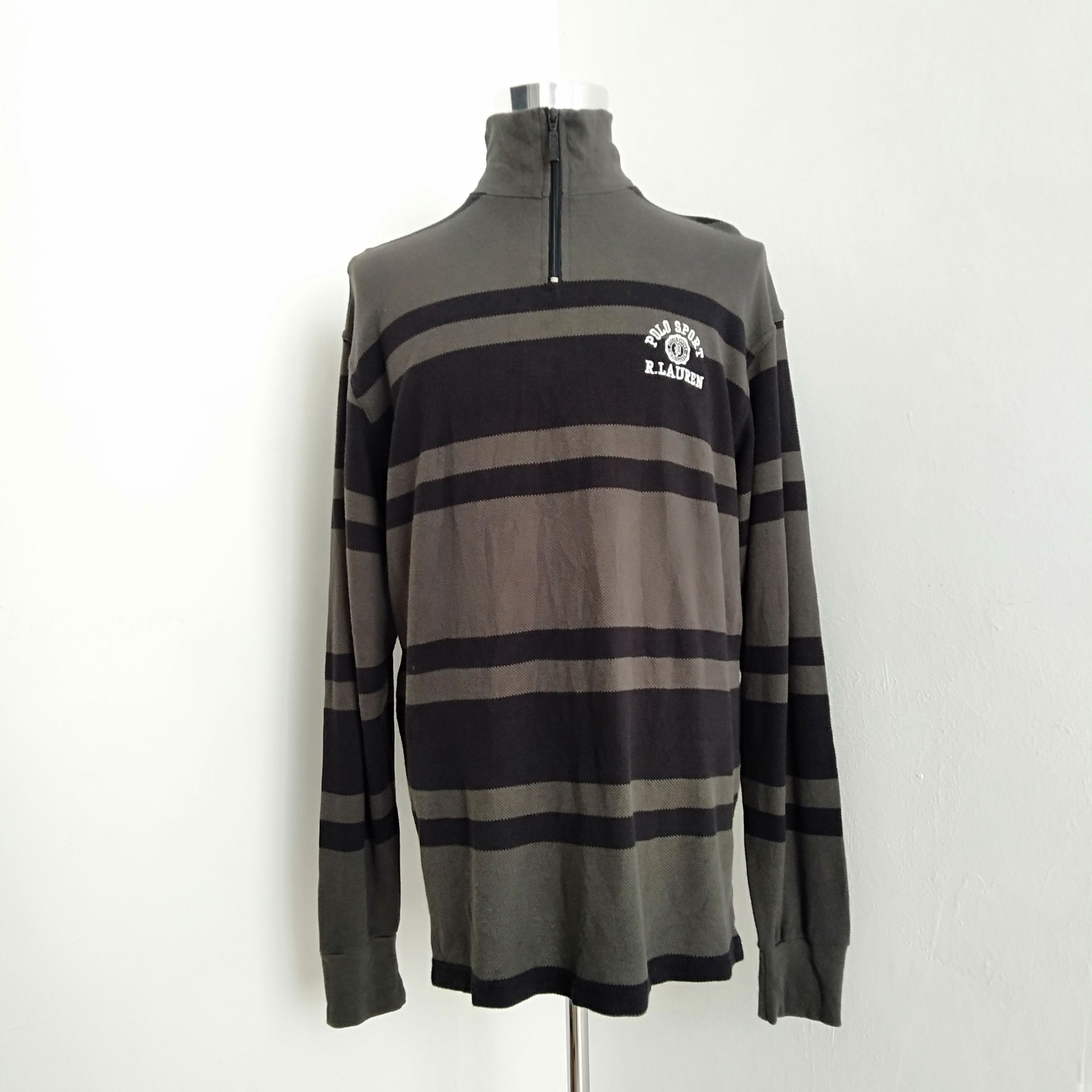 Designer Polo Sport Ralph Lauren Quater Zipper Stripes Style Size US M / EU 48-50 / 2 - 1 Thumbnail
